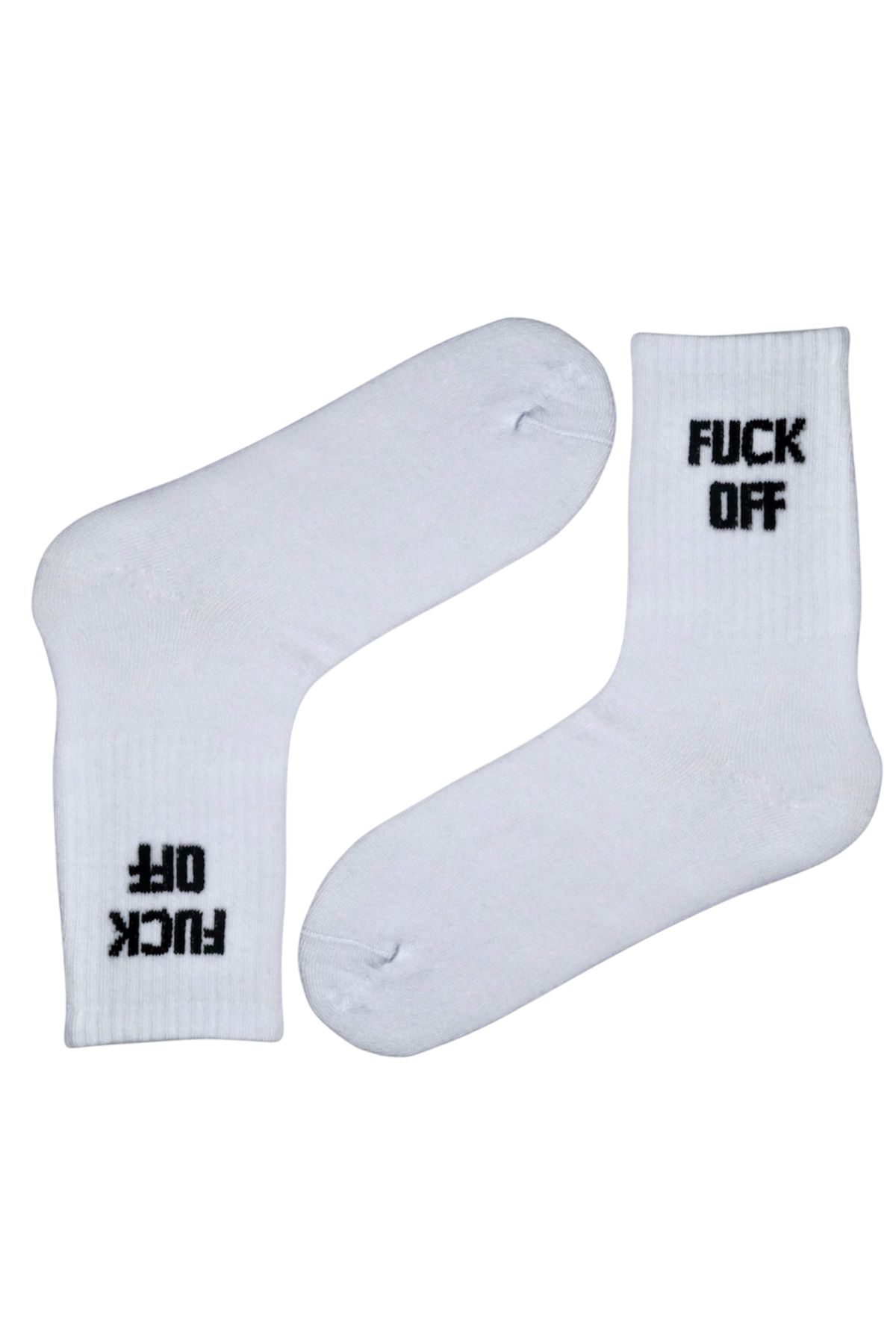MiaSocks Beyaz F*ck-off Desenli Çorap