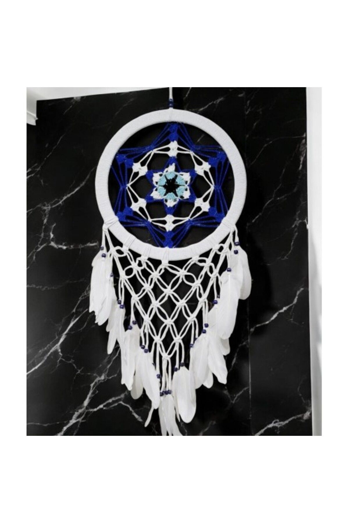 Shop58 Nazar Boncuğu Renklerinde Yıldız Motifli Büyük Boy Düş Kapanı Duvar Dekoru