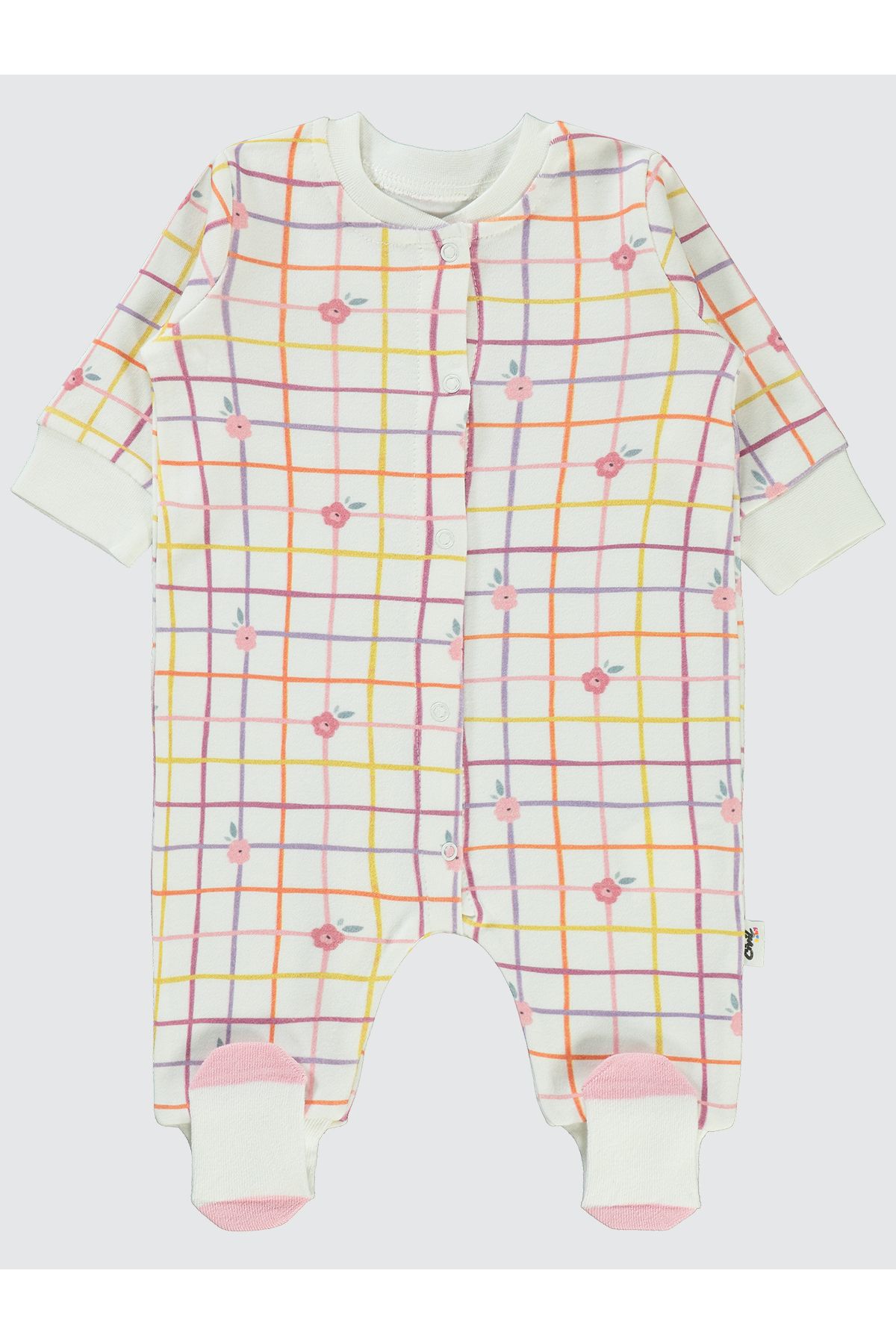 Civil Baby Kız Bebek Patiksiz Tulum 1-6 Ay Ekru