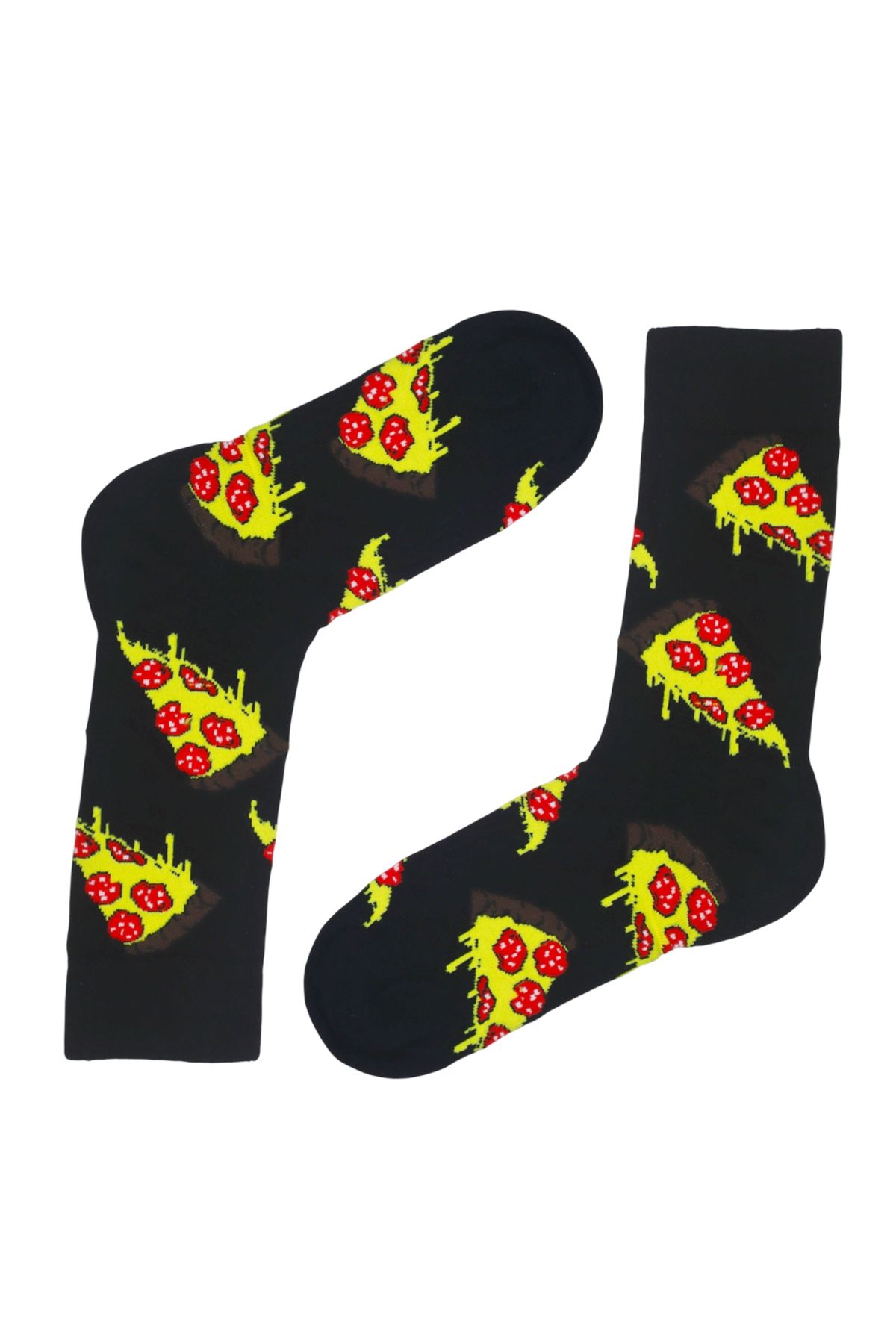 MiaSocks Siyah Pizza Dilim Desenli Çorap