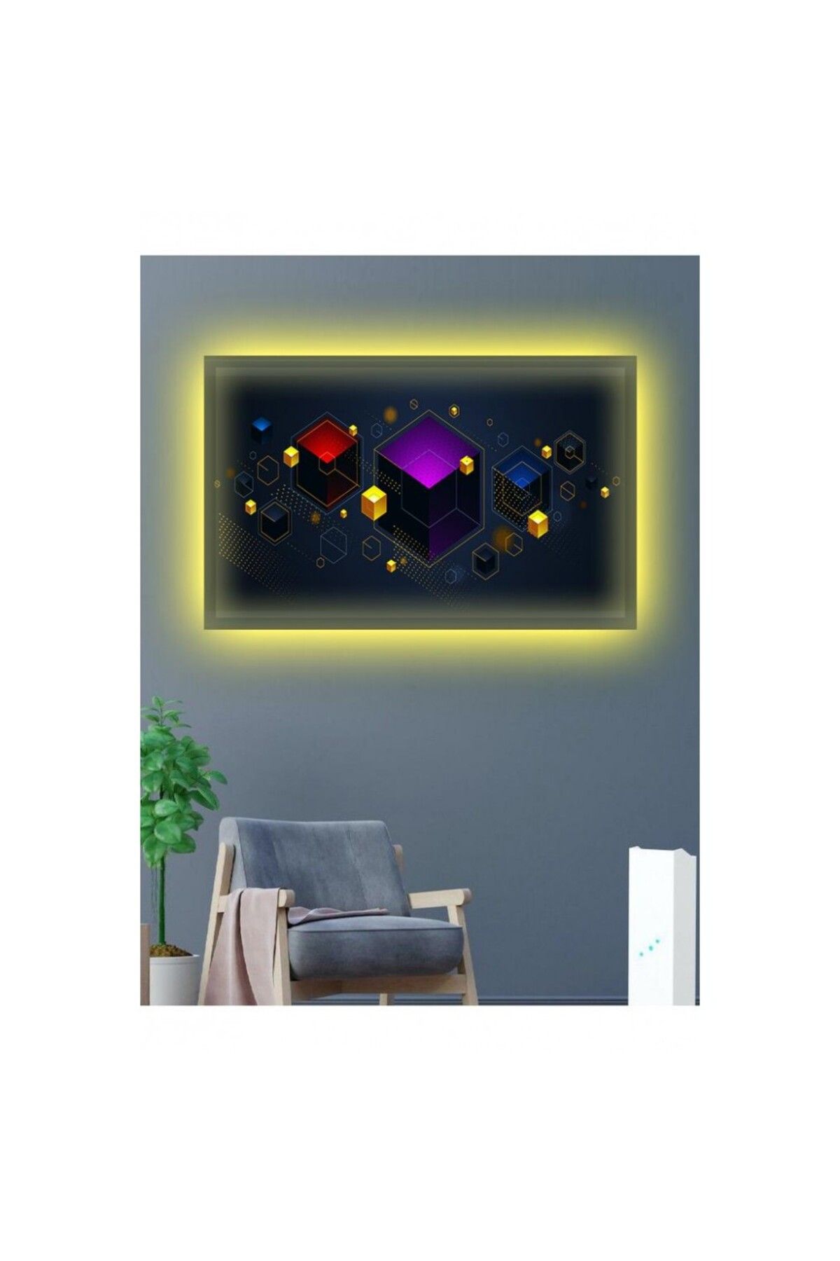 OK AKSESUAR Kanvas Tablo 3D Dekoratif (Hediyelik) Led Işıklı