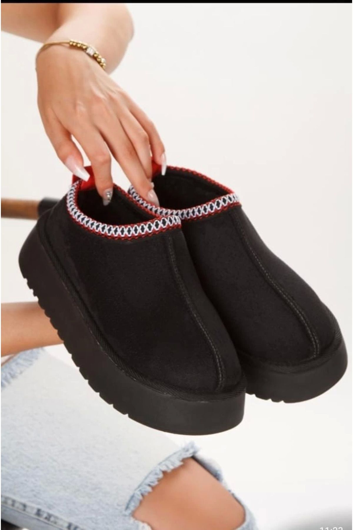 Shop58 Foyk Siyah Süet Bot