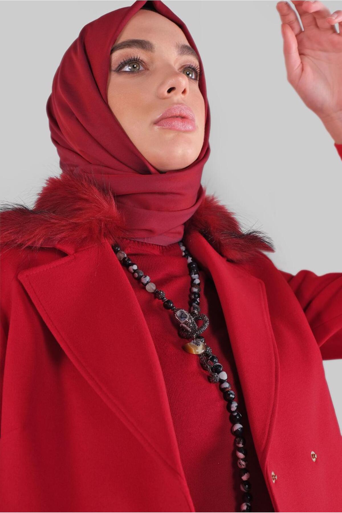 آلوینا کت دکمه‌دار خزدار ۹۰۱۰۲