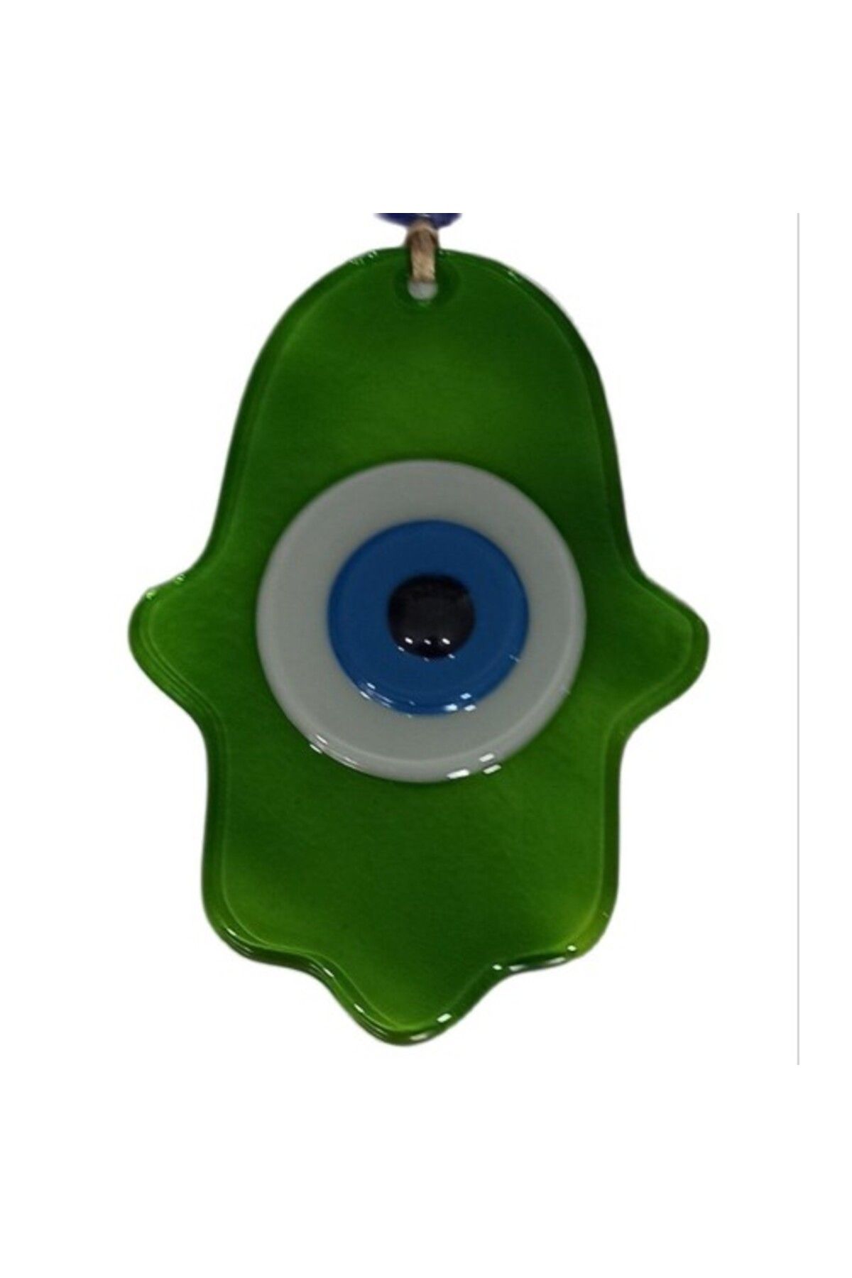 Shop58 Nazar Boncuklu Yağ Yeşili Renginde Fatma Ana Bereket Eli Cam Duvar Süsü