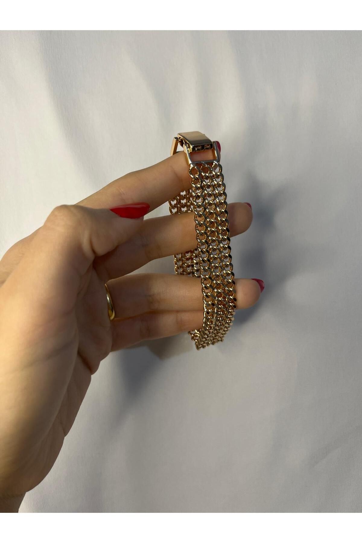 Fam&Co Jewelry Altın Renkli Geniş Formlu Xuping Bileklik – Kolda Kullanıma Uygun
