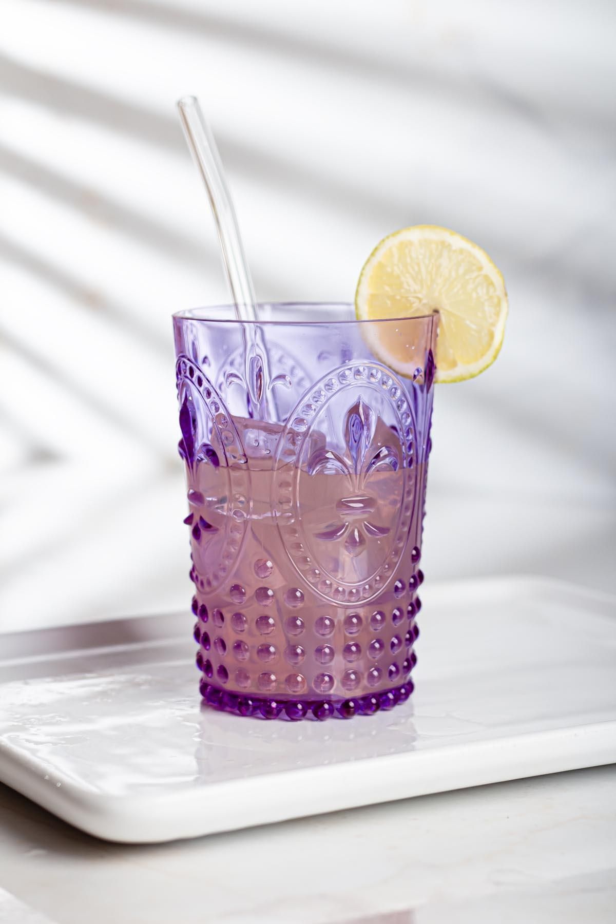 Shop58 Akrilik Mor Kısa Bardak & Su Meşrubat Kahve Yanı Bardağı 400 ml ( Cam Değildir )