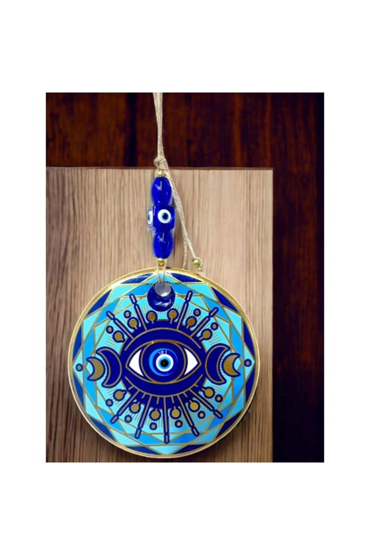 Shop58 Tek Gözlü Piramit Desenli Nazar Boncuklu Duvar Süsü Cam Duvar Dekoru