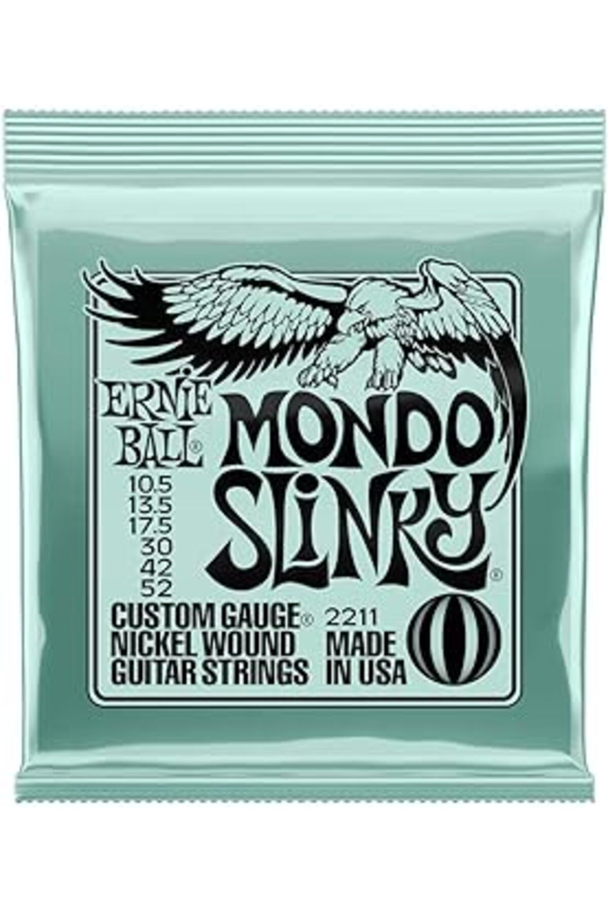 Pazarcan Ernie Ball Mondo Slinky Nickelwound Electric Guitar Strings 10.5-52 Gauge