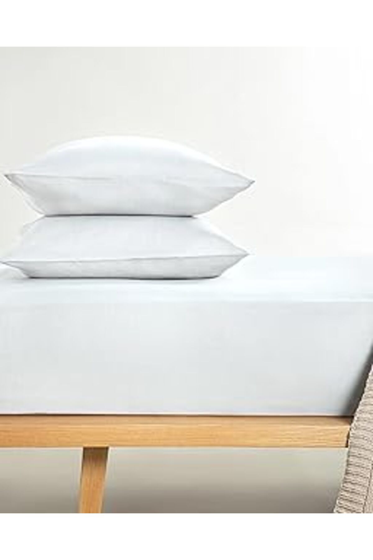 TBSProjects English Home Novella Premium Soft Cotton Çift Kişilik Lastikli Çarşaf Takımı Beyaz