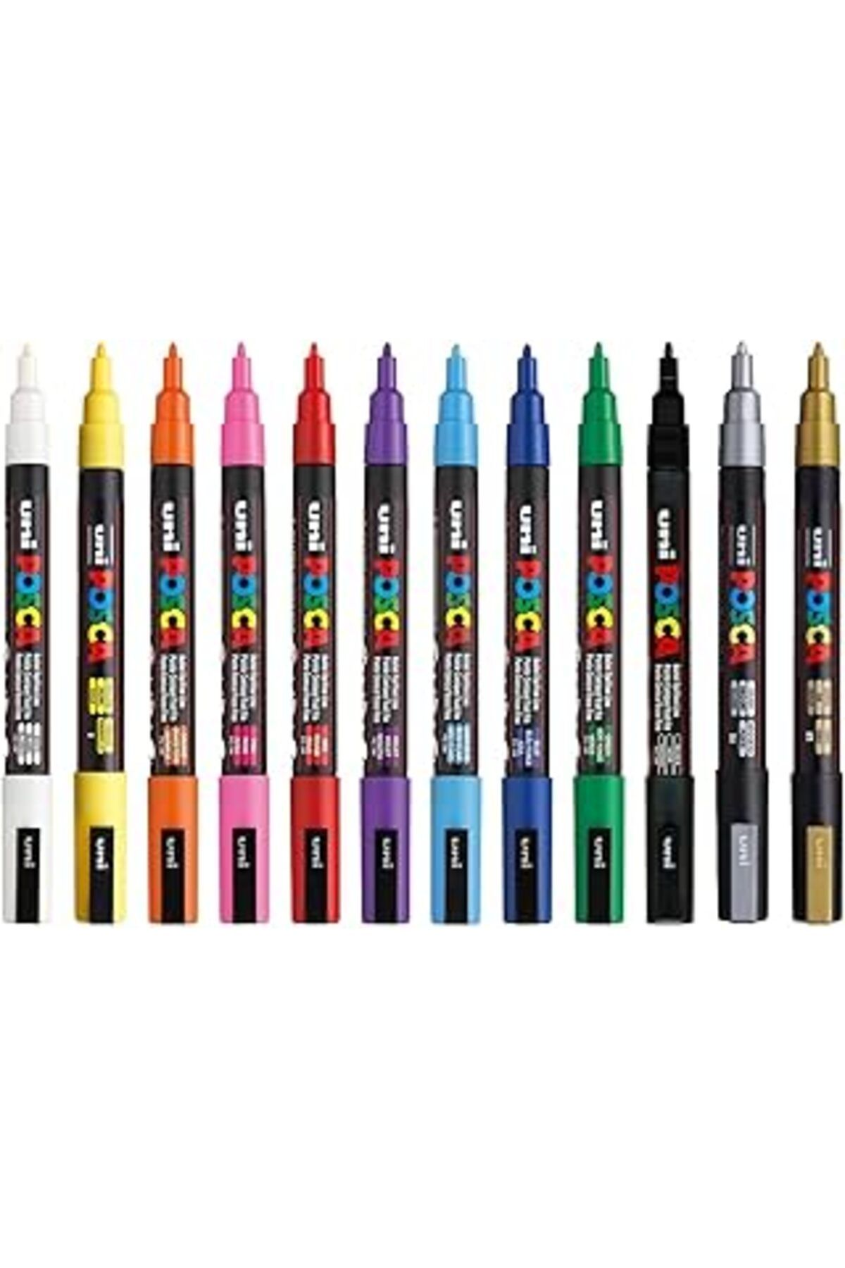 Pazarcan Uni Posca Markör Kalem 3M 12'Li Set 0.9-1.3 Mm Keçe Uçlu