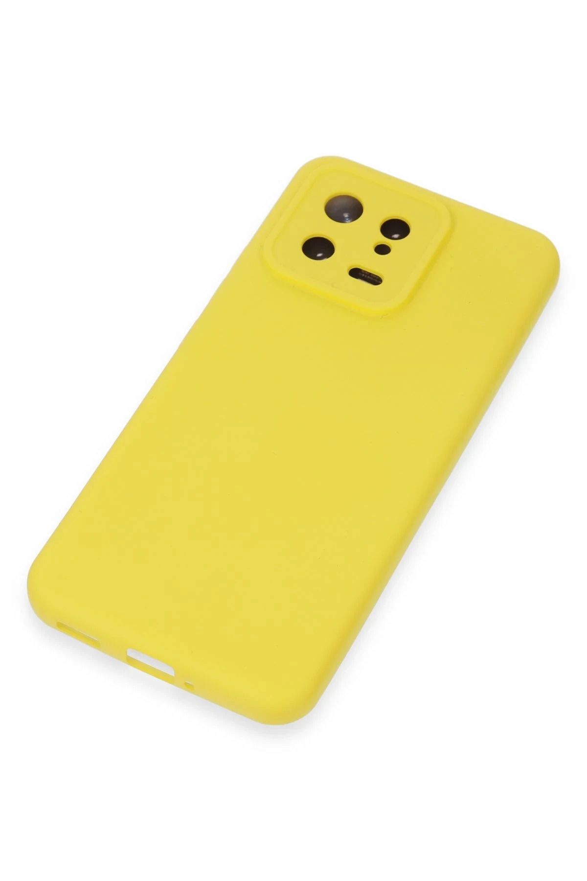 NewFace Xiaomi Mi 13 uyumlu  Kılıf Nano içi Kadife Silikon - Sarı SVLRS