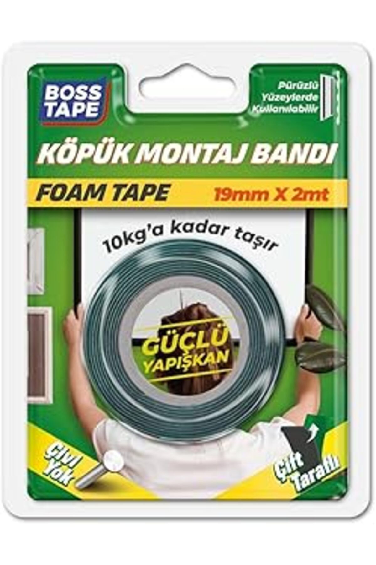 NETWORK ART Boss Tape 10 Kg Köpük Montaj Aksesuar Yapıştırma Bandı 19Mmx2Mt