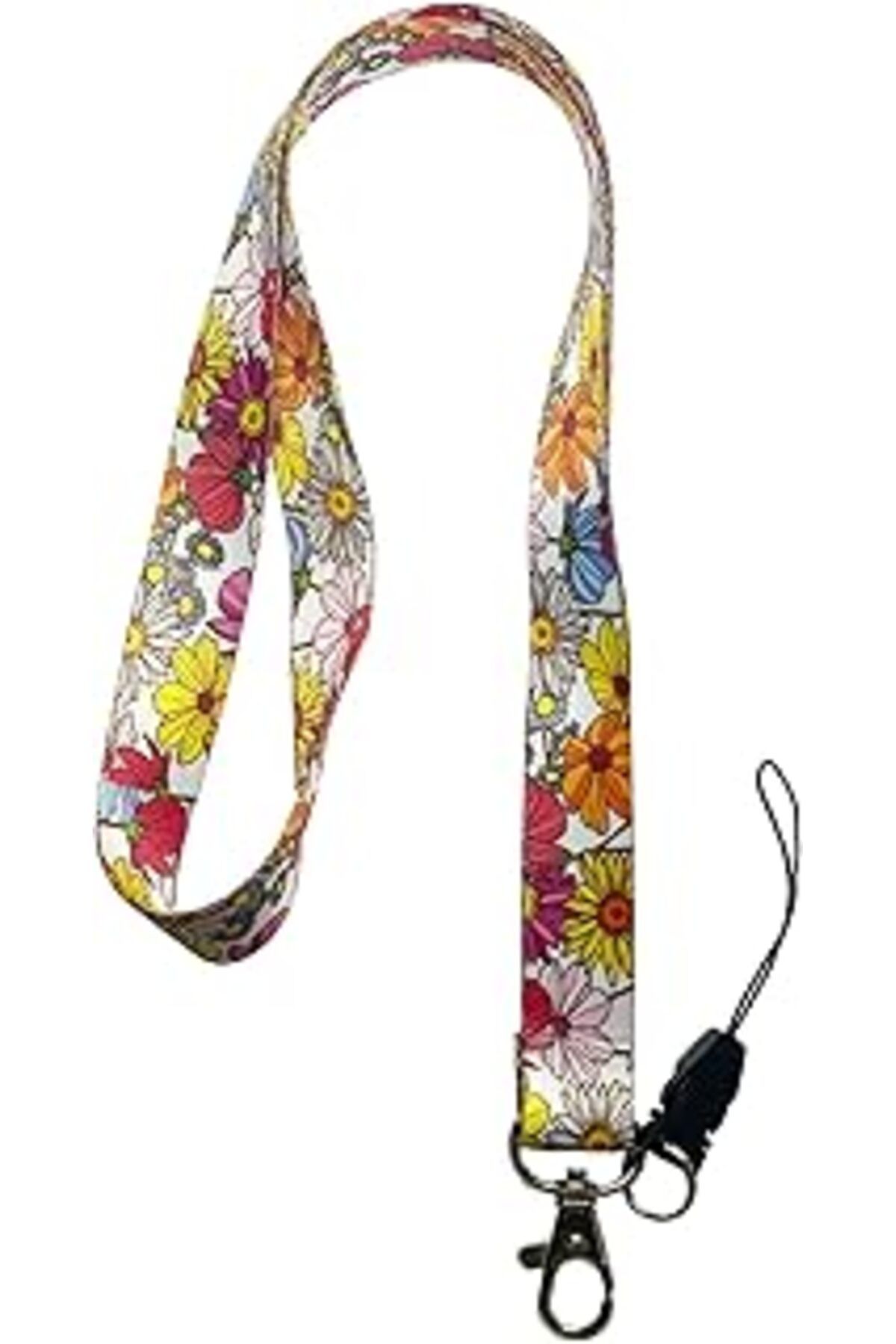 Mu Art Ahşap Renkli Papatya Boyun Ipi Telefon Askısı