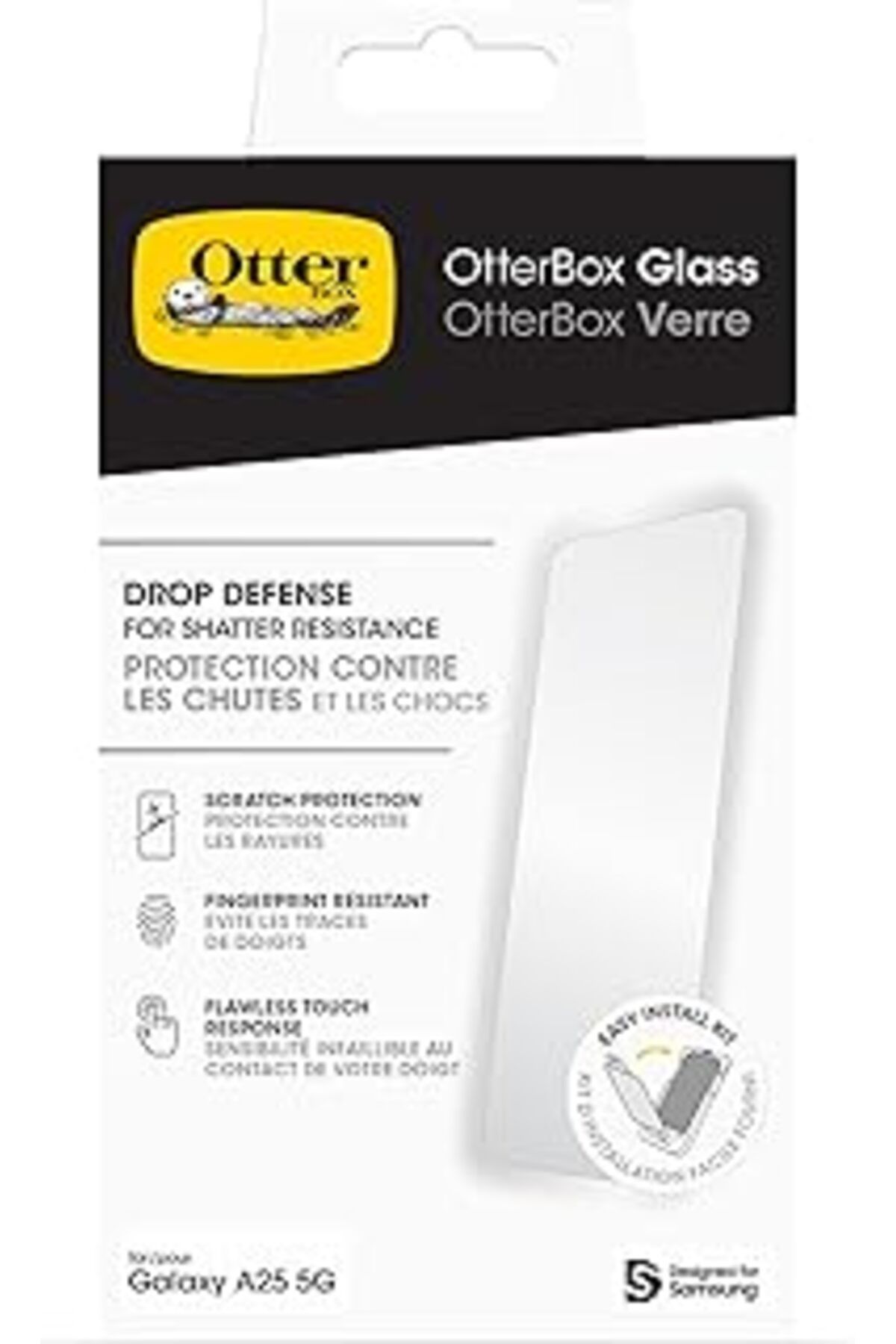 jupiter global bazaar Otterbox Samsung Galaxy A25 5G Için Cam Ekran Koruyucu Sertleştirilmiş Cam, Kırılmalara, Çiziklere