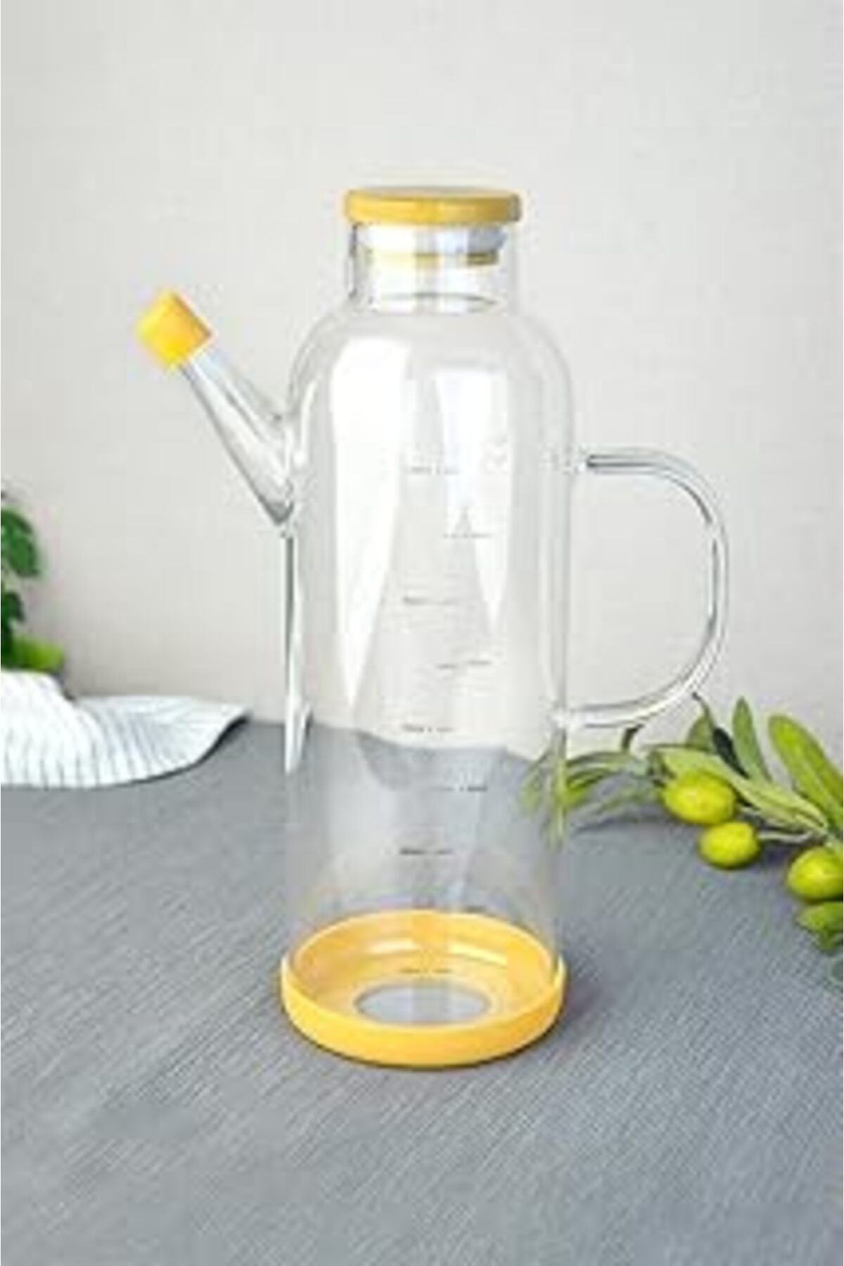 Mu Art Paçi 1000 ml Kapaklı Borosilikat Cam Yağlık