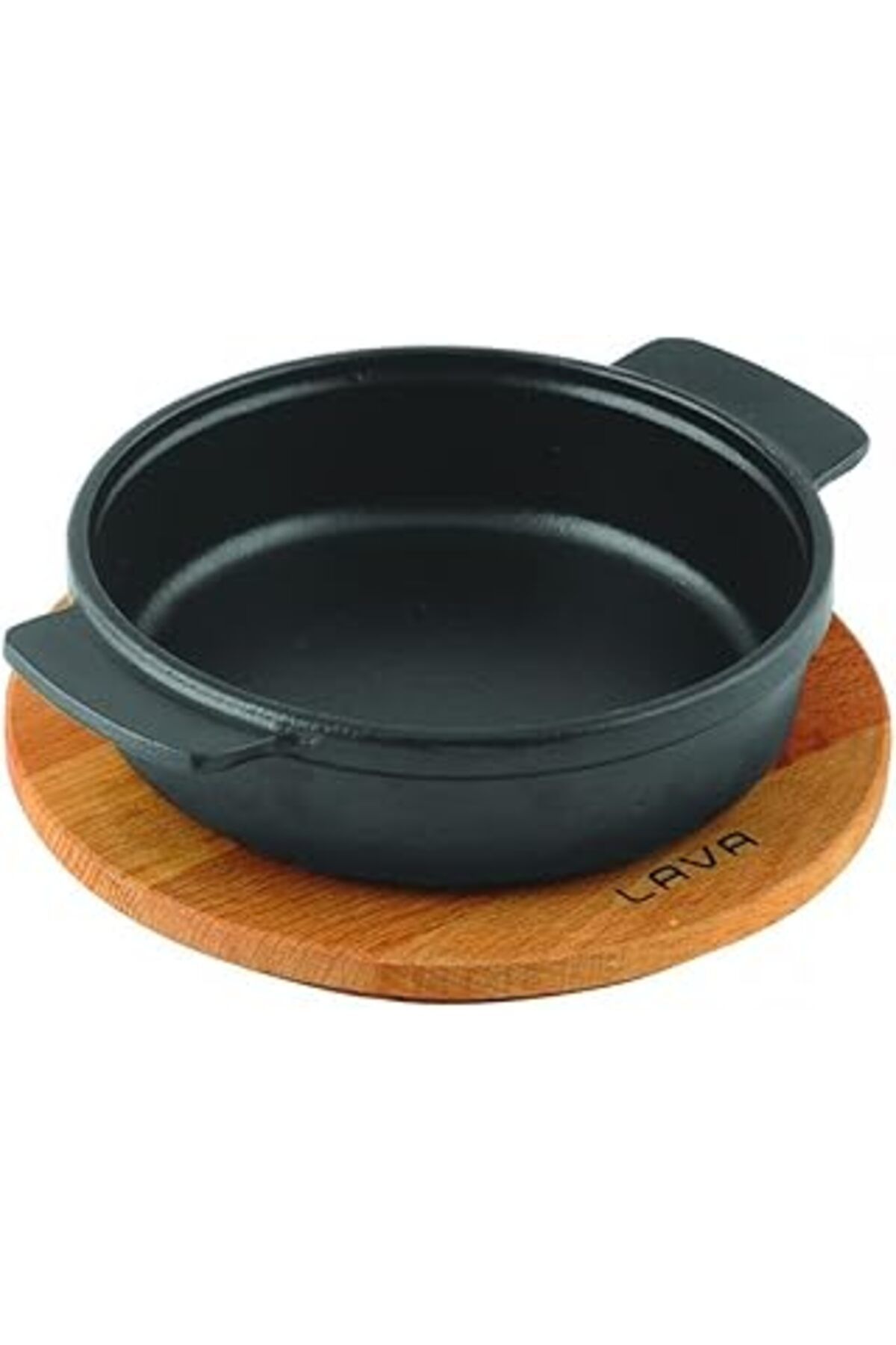jupiter global bazaar Lava, Pişirme Kabı, Lv Eco Gv 14 K4, Yuvarlak Güveç, Ahşap Altlık, Çap 14 Cm, Dökme Demir, Siyah