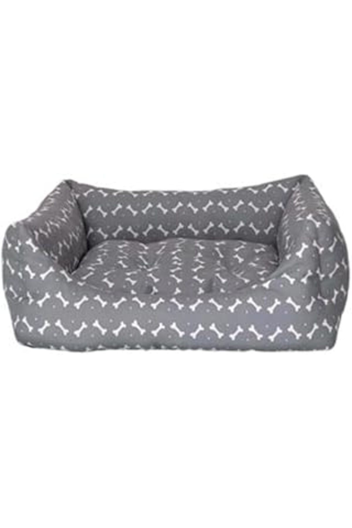 Pazarcan Pet Comfort Uniform Bone Gri-Beyaz Köpek Yatağı M 60X70Cm
