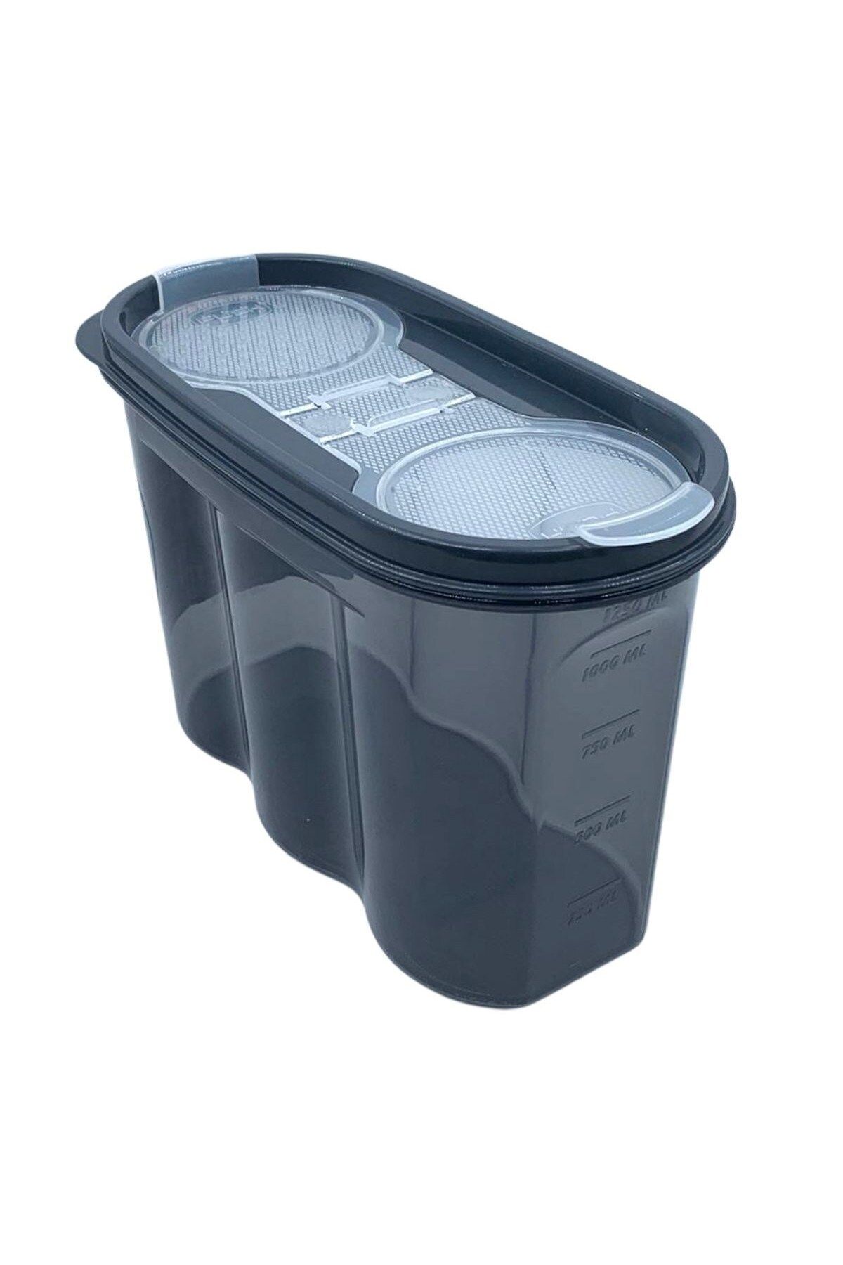 Shop58 2 Kapaklı Ölçekli Erzak Saklama Kabı - 1,2 Litre - SA930 (4172)