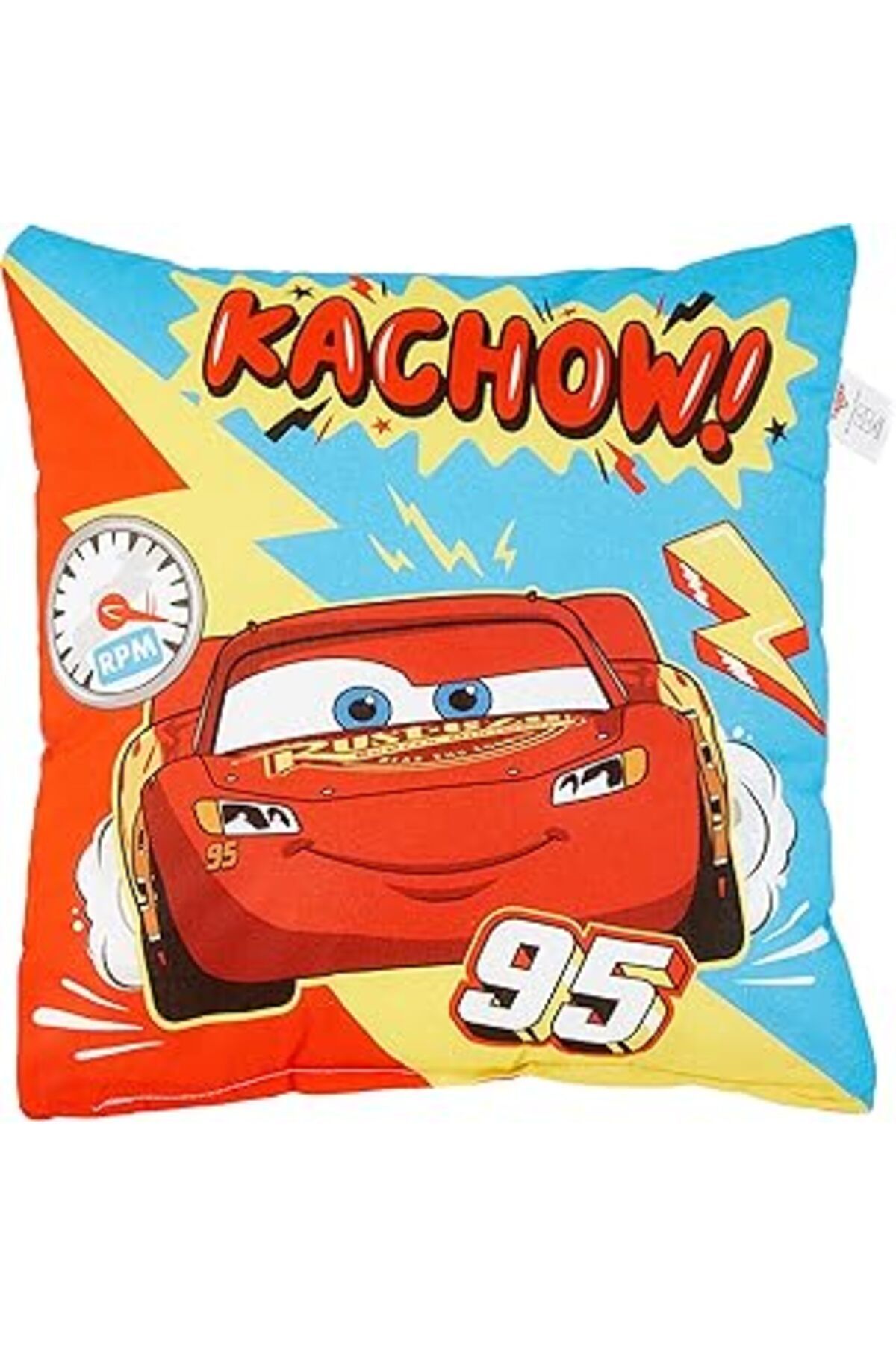 NETWORK ART Taç Disney Cars Fast Lisanslı Karakter Baskılı%100 Pamuk Kırlent, Çok Renkli, 45x45 cm