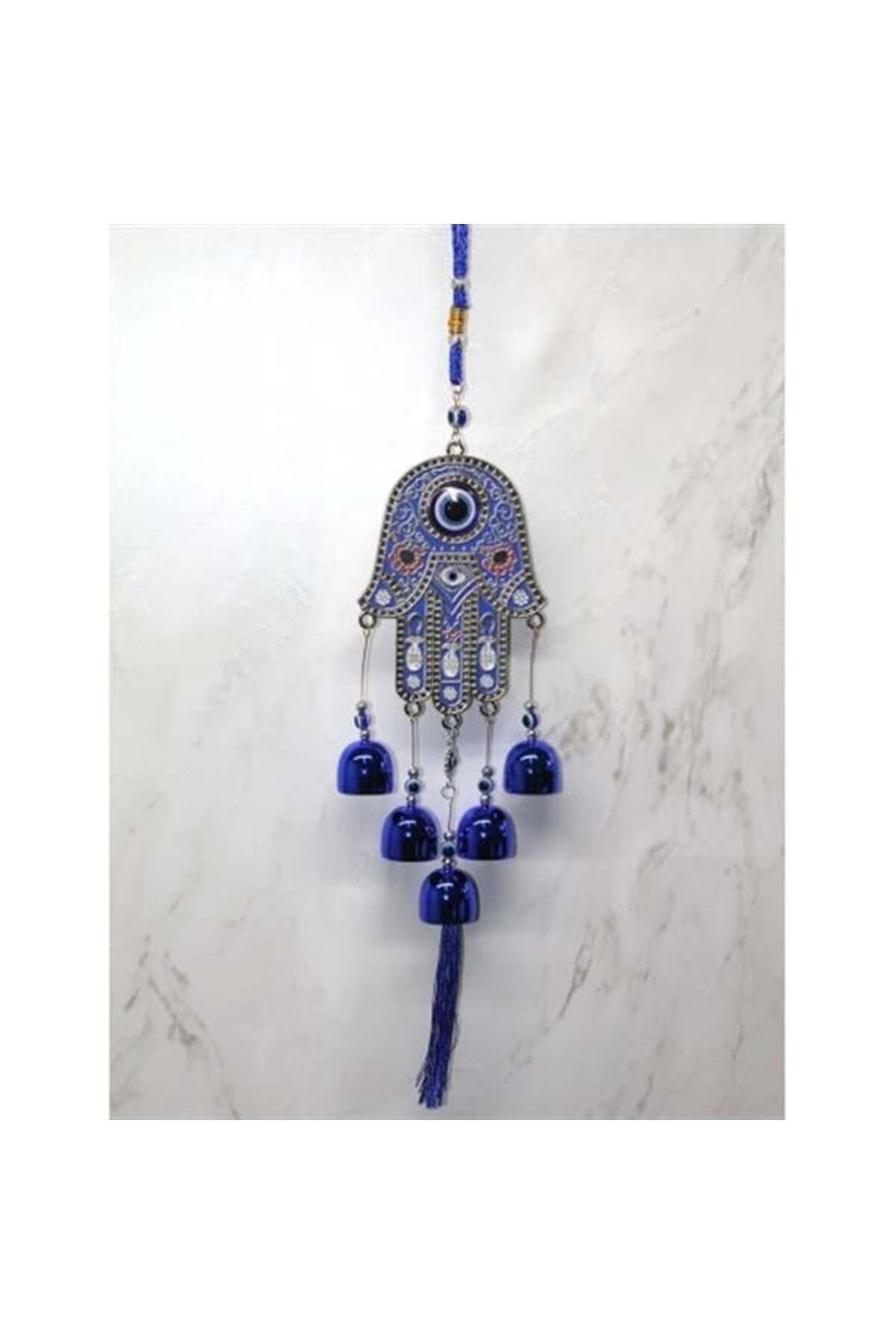Mu Art Ahşap Metal Nazar Boncuğu Çan Model 8