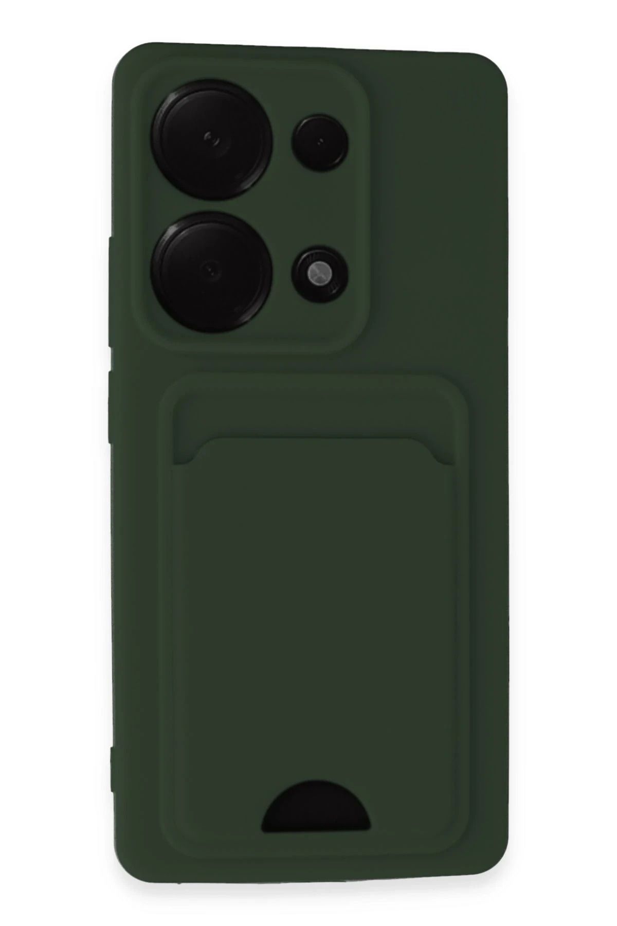 NewFace Xiaomi Redmi Note 13 Pro 4G Kılıf Kelvin Kartvizitli Silikon - Koyu Yeşil HNZRN