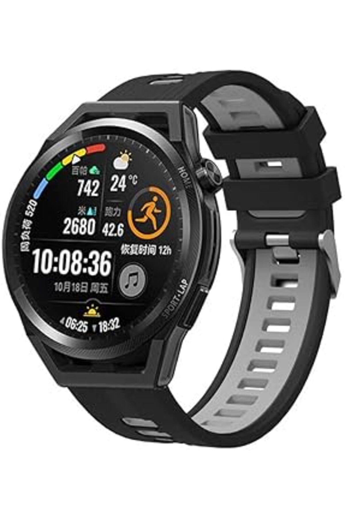 NZM TİCARET Huawei Watch Gt 3 Pro Ile Uyumlu 46Mm 10 Kademeli Ayarlanabilir Esnek Silikon Malzeme Suya Karşı Di