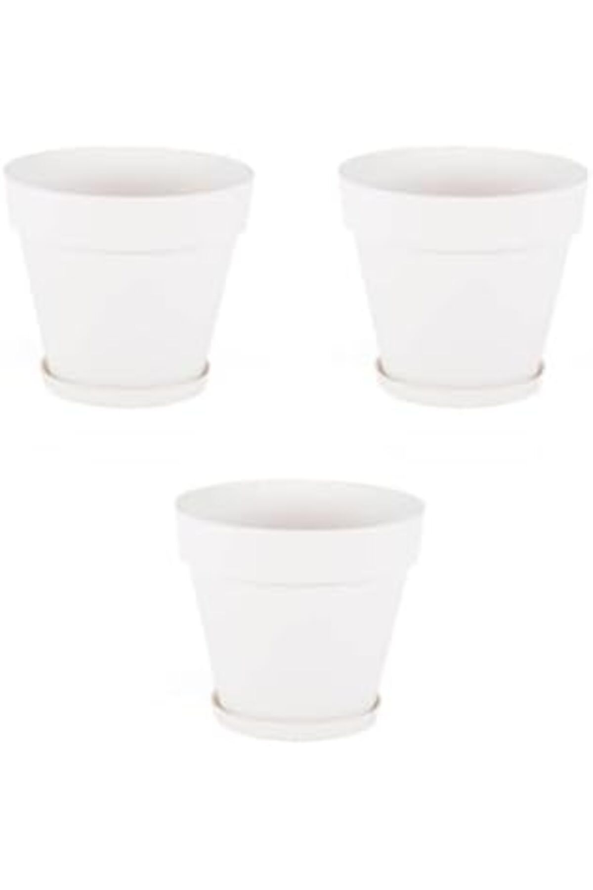Hepta Collection Dekoratif Yalı Saksı (Kirik Beyaz) 3 Adet