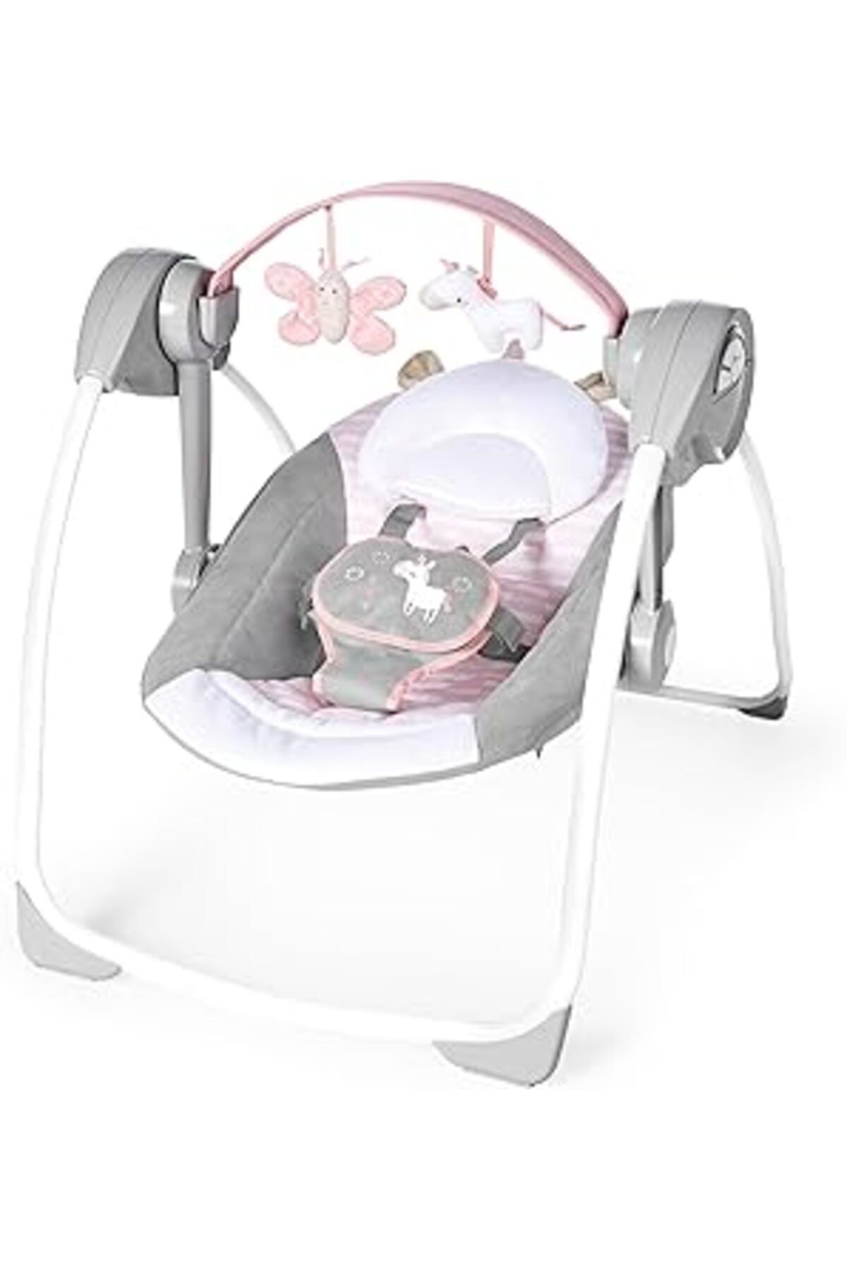 NZM TİCARET Ingenuity Comfort 2 Go Kompakt Taşınabilir 6 Aşamalı Müzikli Bebek Salıncağı, Kolay Seyahat Için Ka