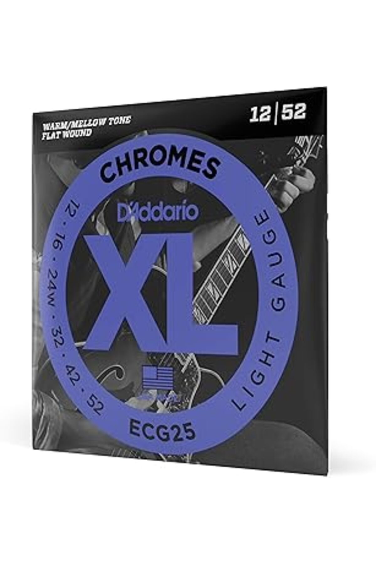 Pazarcan D'Addario Ecg25 Elektro Gitar Tel Seti, Chromes, Light Gauge (12-5