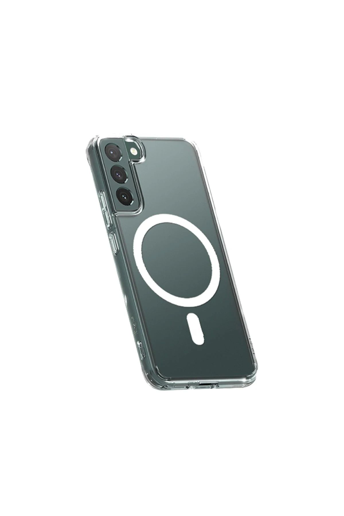 NewFace Galaxy S22 Plus Uyumlu Kılıf Magneticsafe Şeffaf Silikon - Şeffaf SVLRS