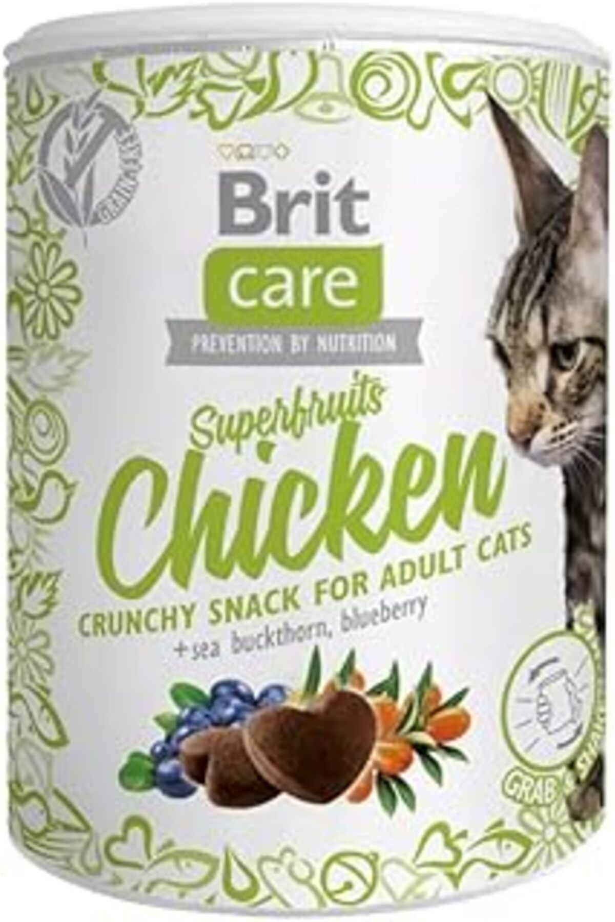 Pazarcan Brit Care Superfruits Crunchy Snack, Süper Besinli (Deniz İğdesi Ve Yabanmersini), Tahılsız, Tavukl