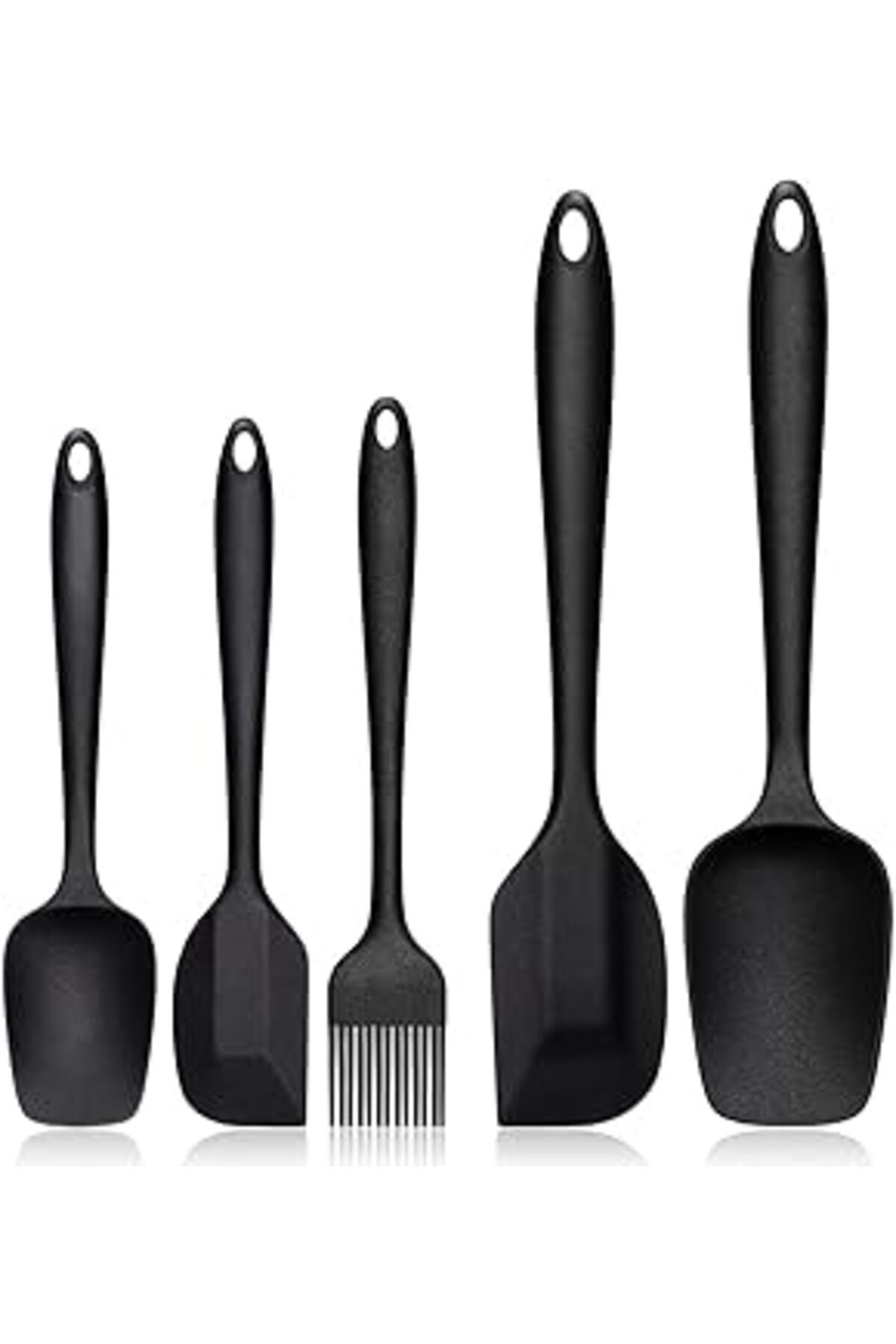 Pazarcan Promosyonca 5 Parça Silikon Spatula Ve Fırça Seti, Siyah