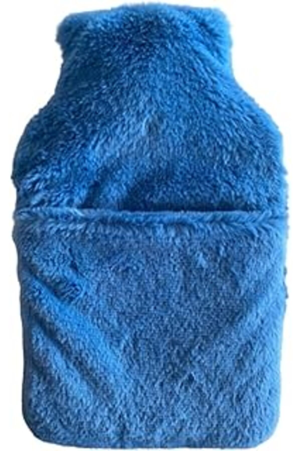 NZM TİCARET Sicak Su Torbasi Cepli Mavi Peluş Termofor 32,5x17,5cm 1500 ml