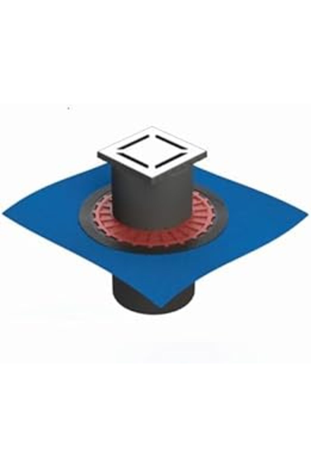 Pİ GLOBAL Vitra V-Flow Kare 5607273 Yalıtımlı Duş Kanalı, Alttan Çıkışlı, 10X10 Cm, Dk 100 Kapak, Parlak Krom