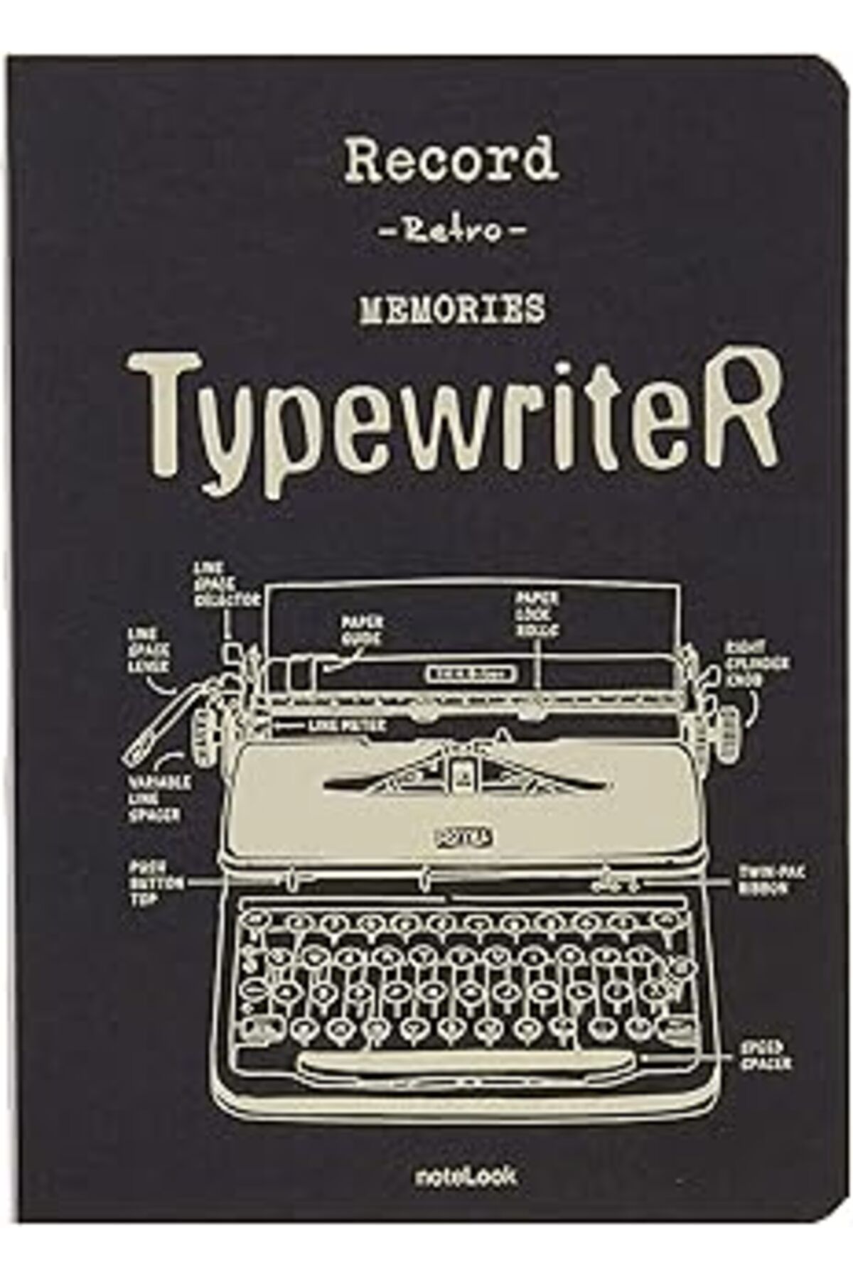 NZM TİCARET Notelook Tekstil Kapak Typewriter 32K Multi White Defter