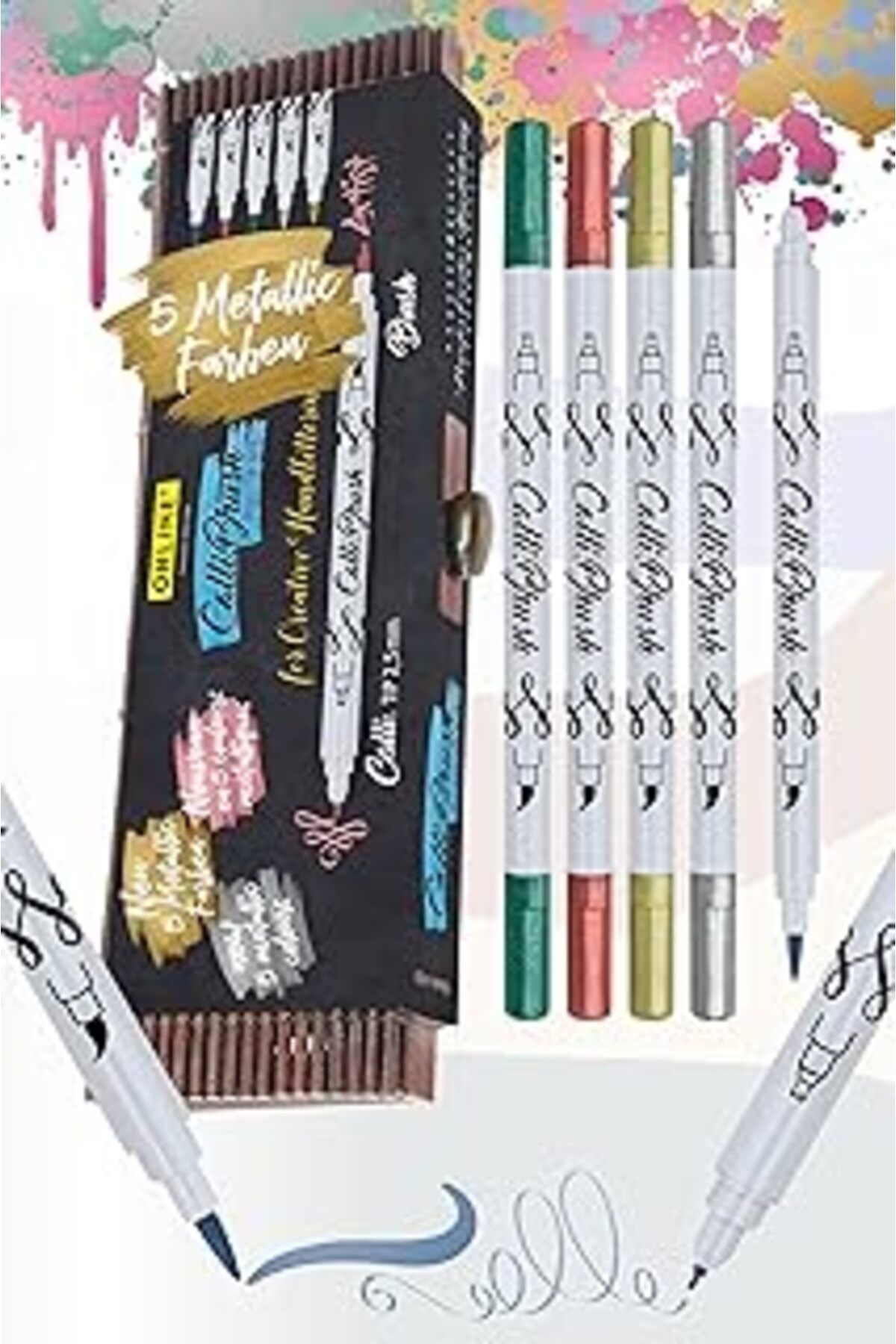 NETWORK ART Online Calli.Brush Kalem Set 5 pcs. Metallic