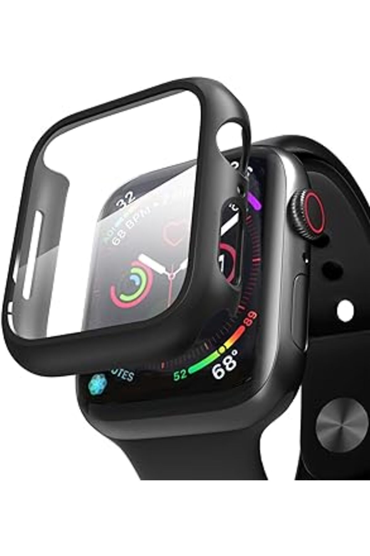 robotrend Microsonic Apple Watch Series 9 41Mm Kılıf Matte Premium Slim Watchband Siyah