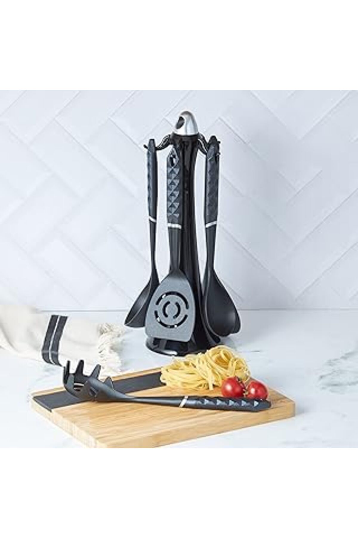Mu Art Karaca Morde Gray 6 Parça Standlı Servis Seti