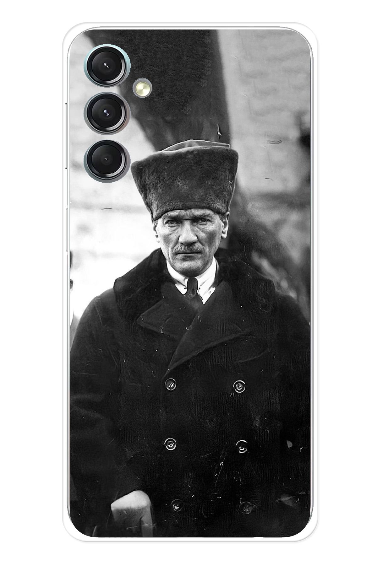 TechTree SAMSUNG Galaxy A24 Uyumlu Mustafa Kemal Atatürk Portre Şeffaf Silikon Kılıf