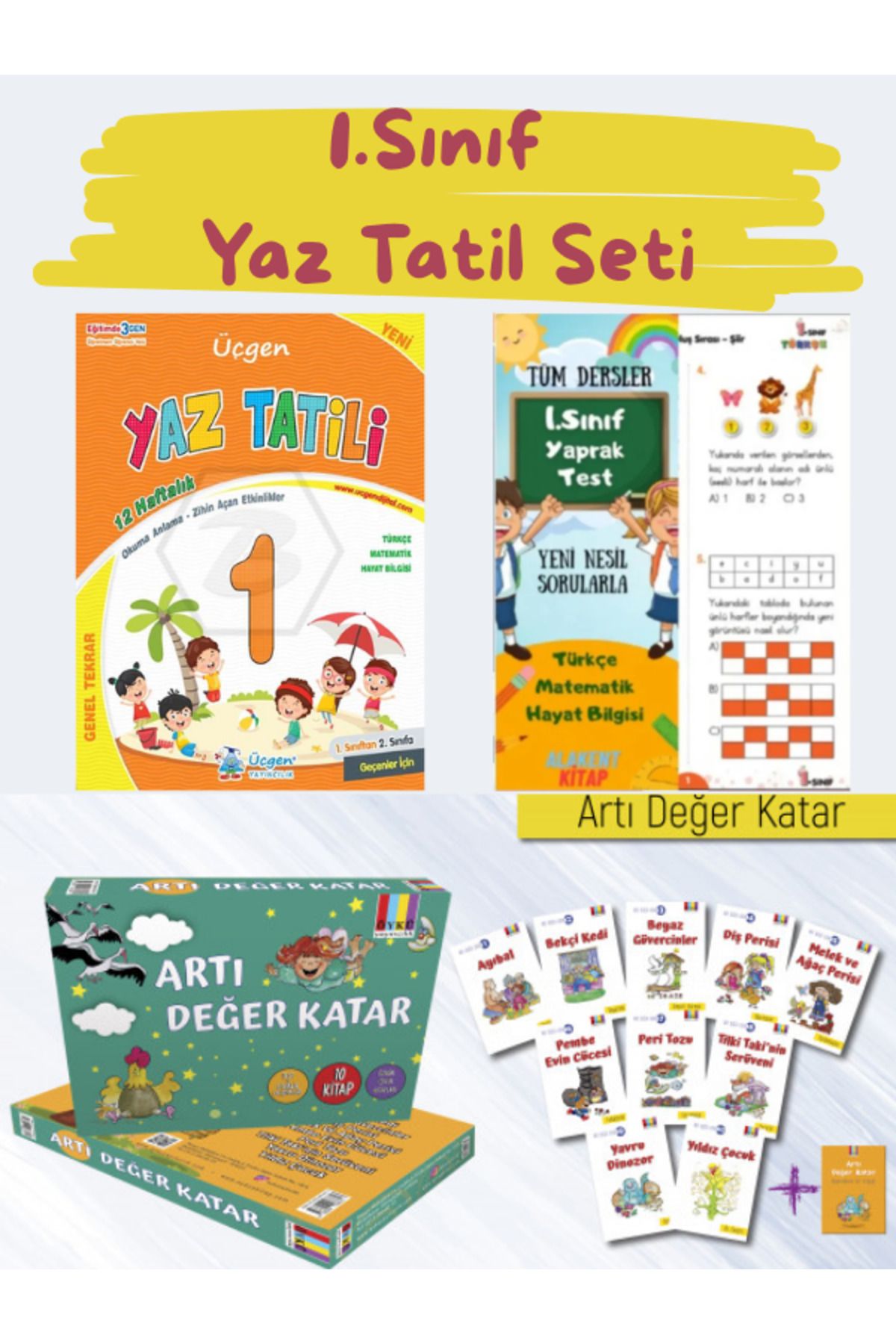 Üçgen Yayıncılık 1. Sınıf Yaz Tatil Seti - 12 Kitap 2025 Özel