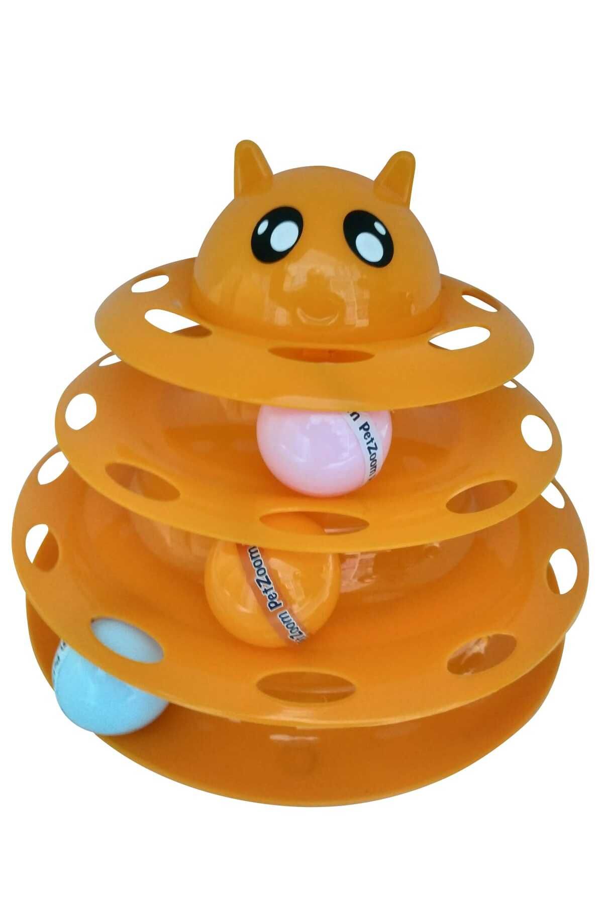 Shop58 3 Katlı Kedi Oyuncağı Kedi Başlıklı.