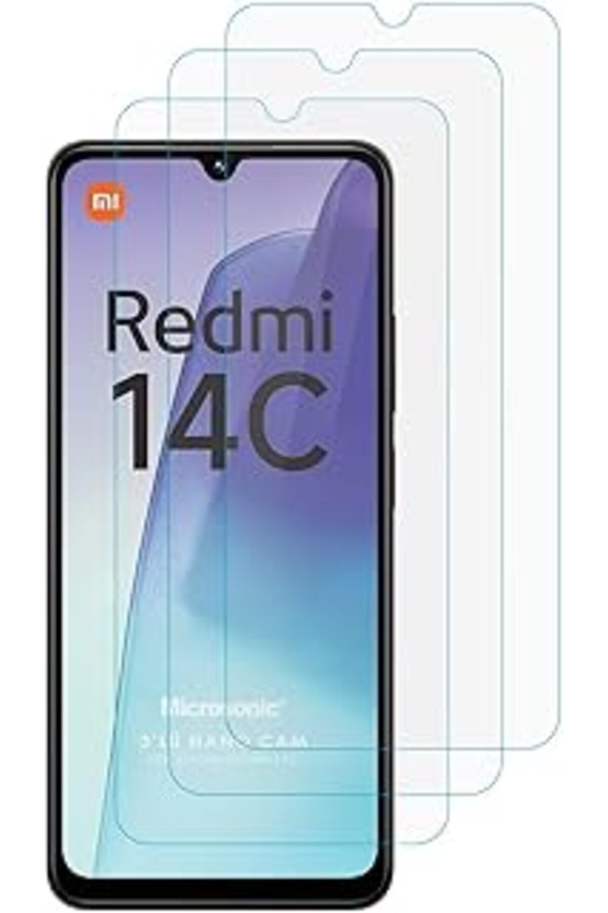 Pazarcan Microsonic Xiaomi Redmi 14C Screen Protector Nano Glass Cam Ekran Koruyucu (3`Lü Paket) [Redmi 14C