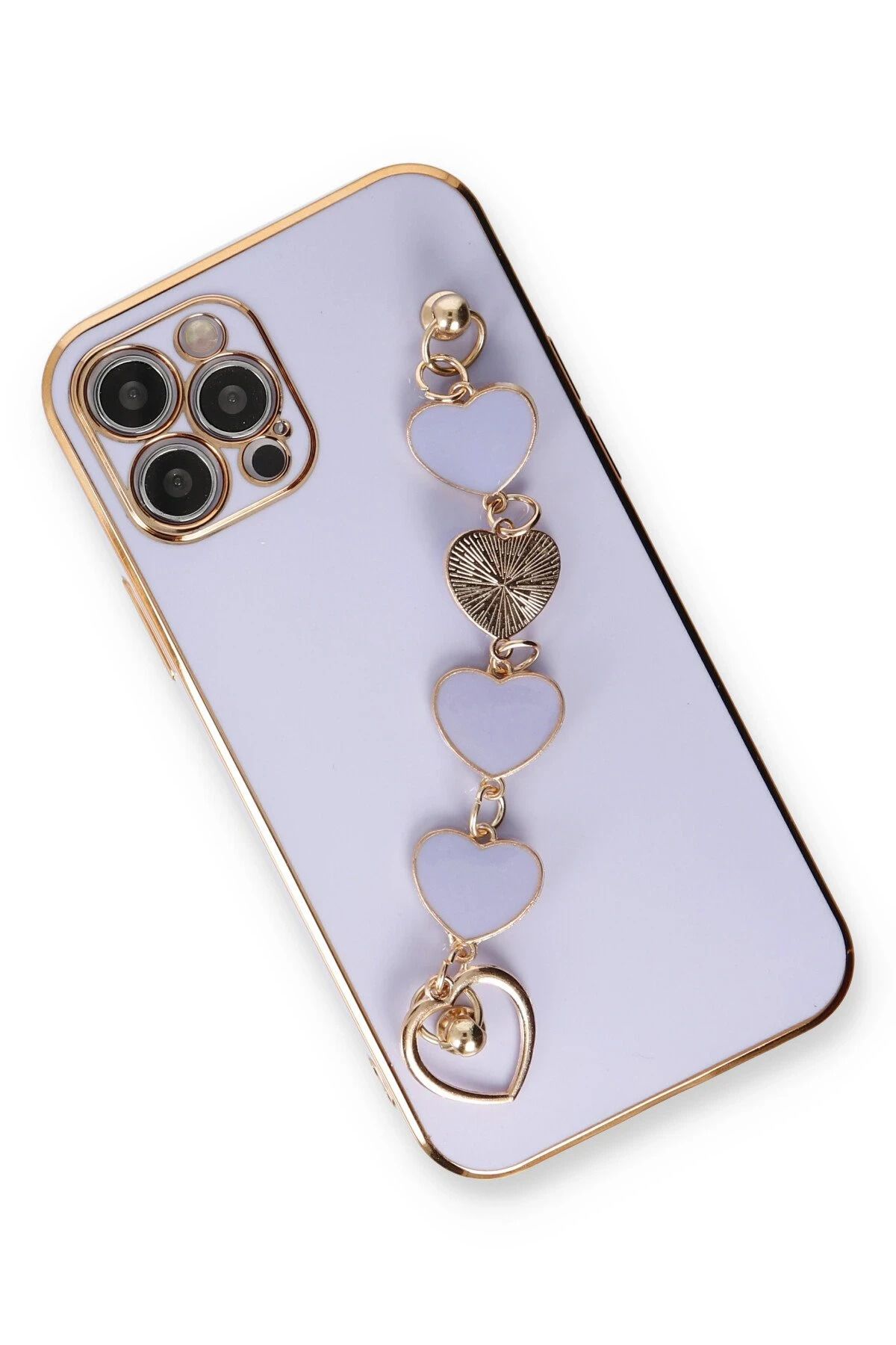 NewFace iPhone 12 Pro Kılıf Esila Silikon - Lila SVLRS