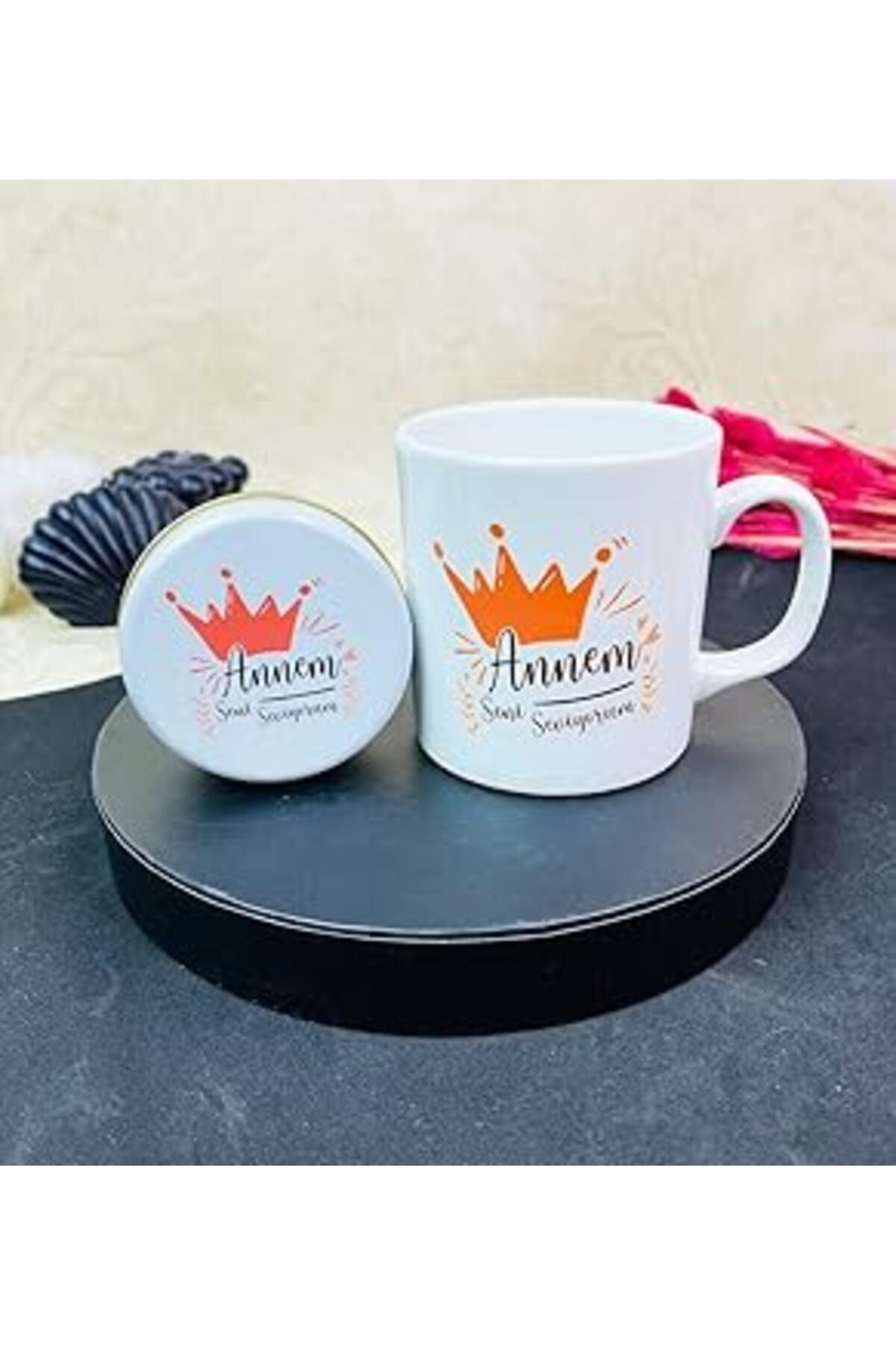 NETWORK ART Giftmoda Annem Seni Seviyorum Tasarımlı Kokulu Mum Ve Kupa Set
