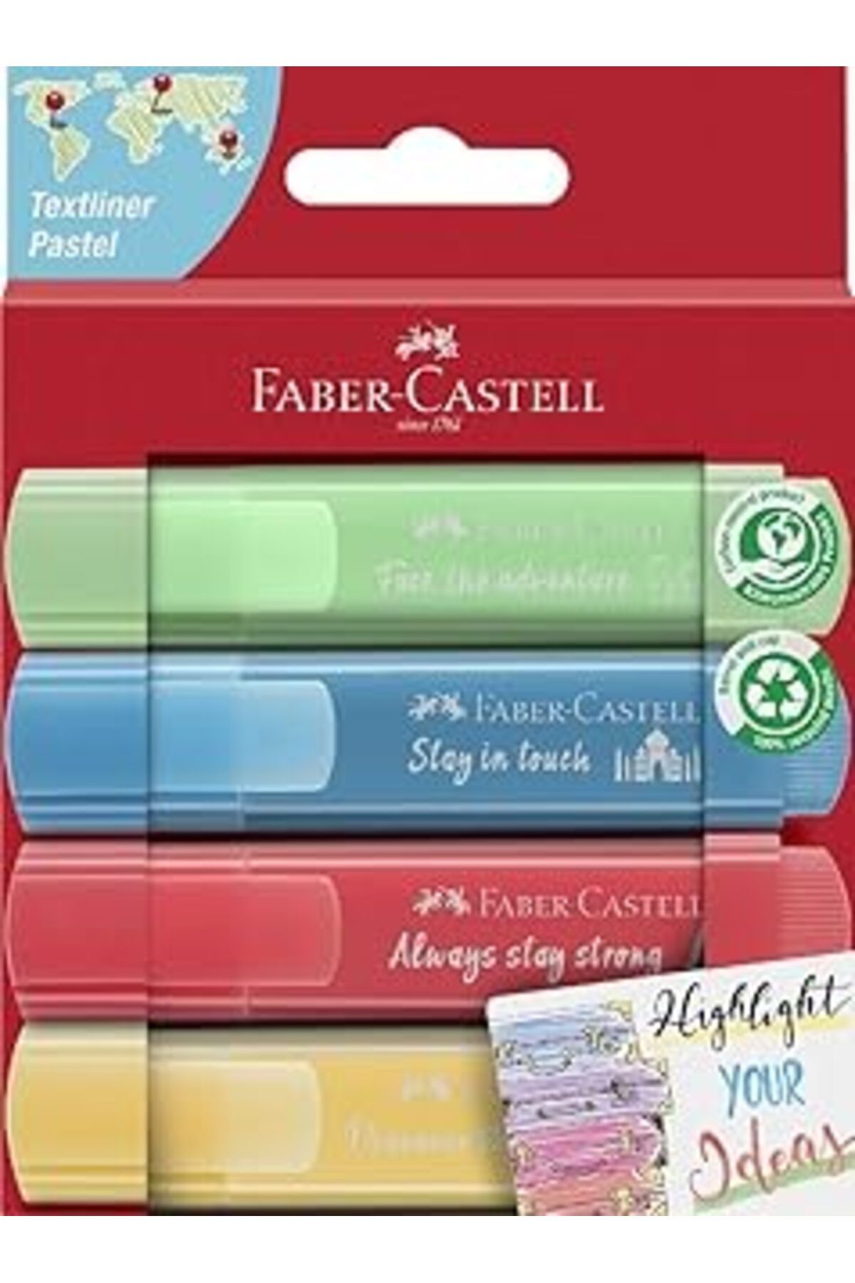 NETWORK ART Faber-Castell Fosforlu Kalem 46 Pastel Renkler, 4x Kart 2021