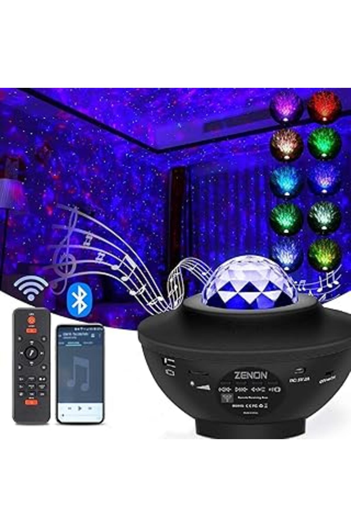 NETWORK ART Zenon Smart Starry Projektör Light-Blth+Müzik+7Farklı Ambians