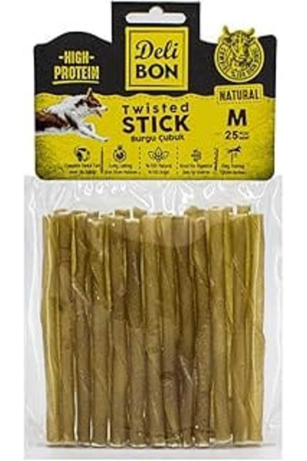 Mu Art Doggie Gerçek Deriden Kalın Burgu Çubuk, Thıckx25Pcs., Natural