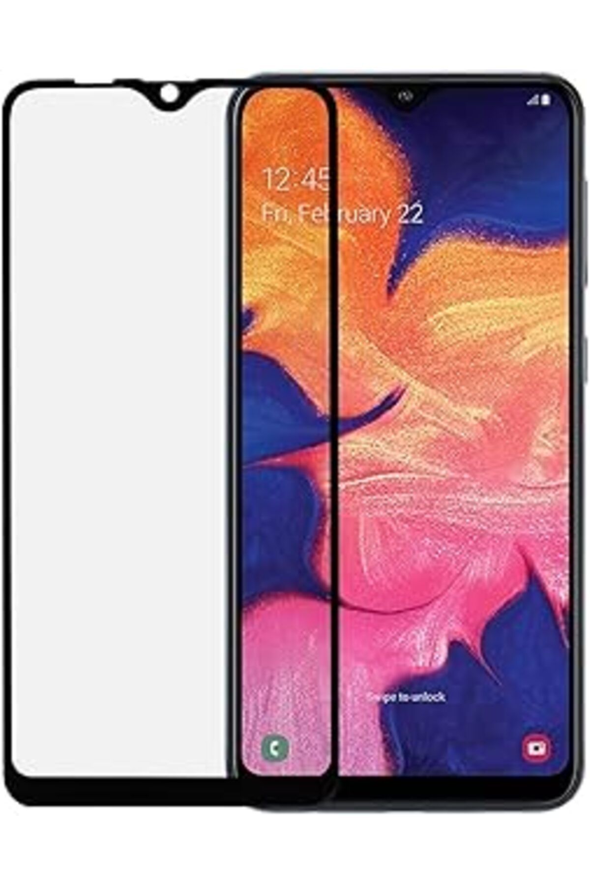 Pazarcan Toprak Bilişim Samsung Galaxy A10S Uyumlu 6D Ekran Koruyucu (Tamperli Cam)