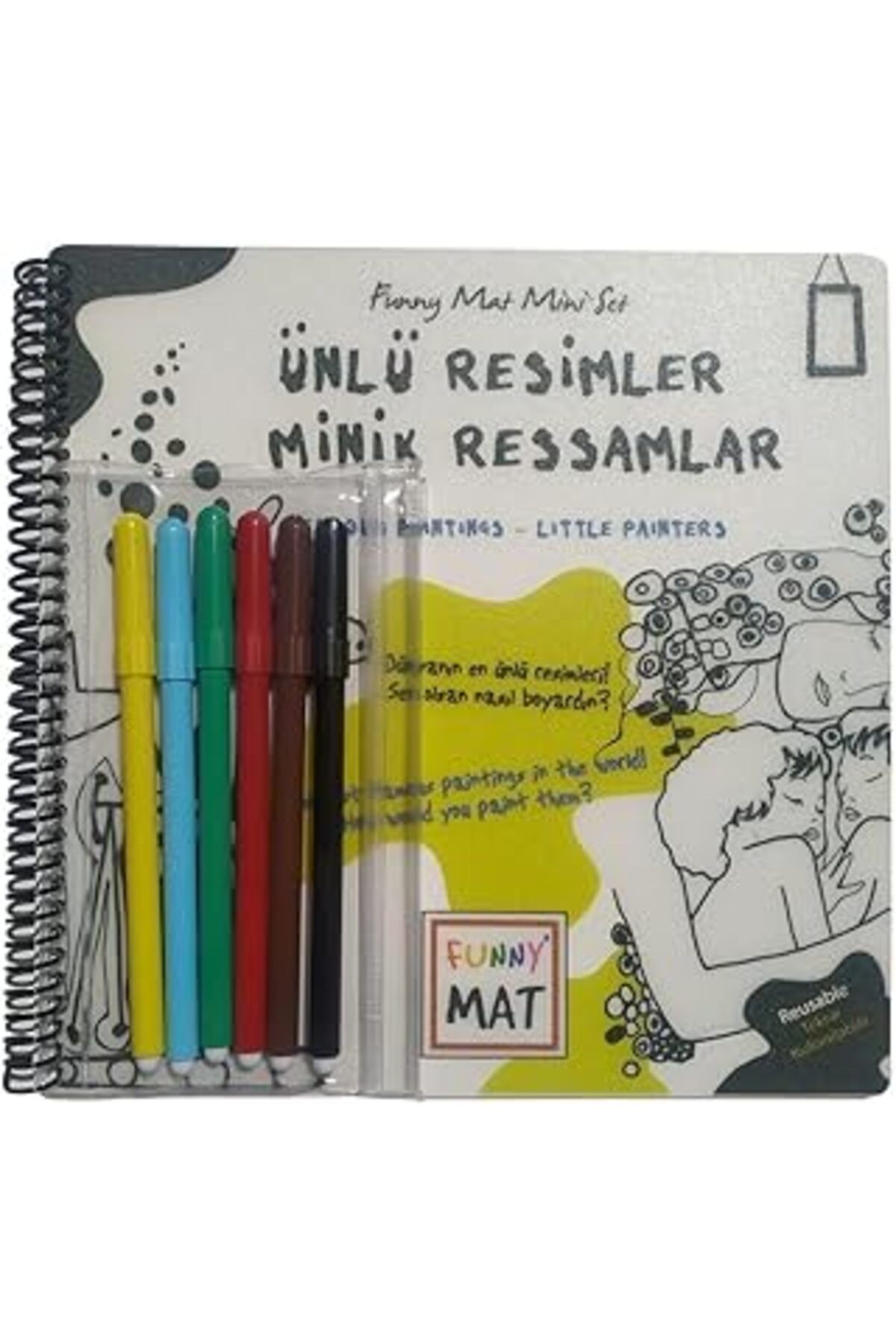 NZM TİCARET Akademi Funny Mat Mini Set Ünlü Resimler Minik Ressamlar Kalemli