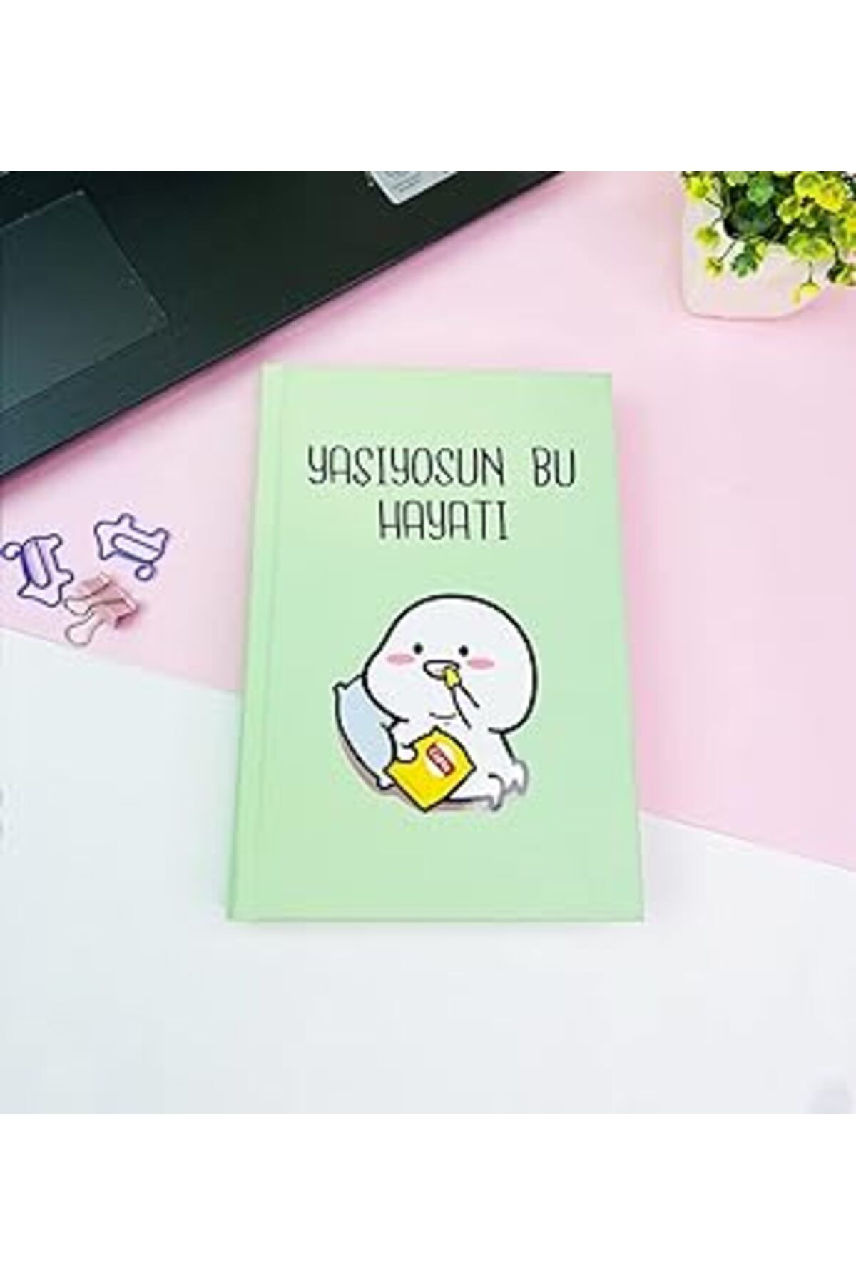 robotrend Yaşıyosun Bu Hayatı Tasarımlı Kalın Kitap Görünümlü Defter